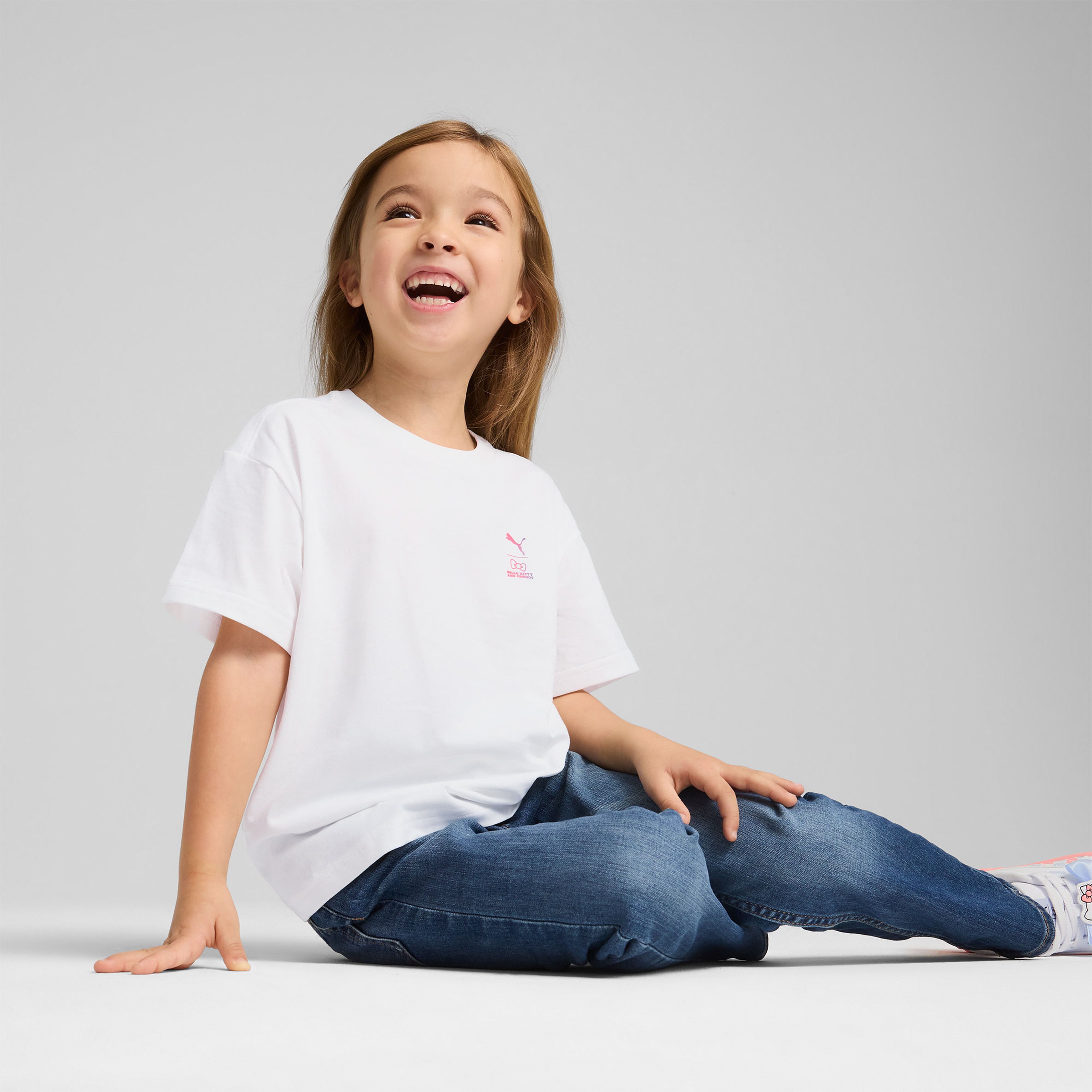 Puma Hello Kitty & Friends Graphic Çocuk Beyaz T-Shirt