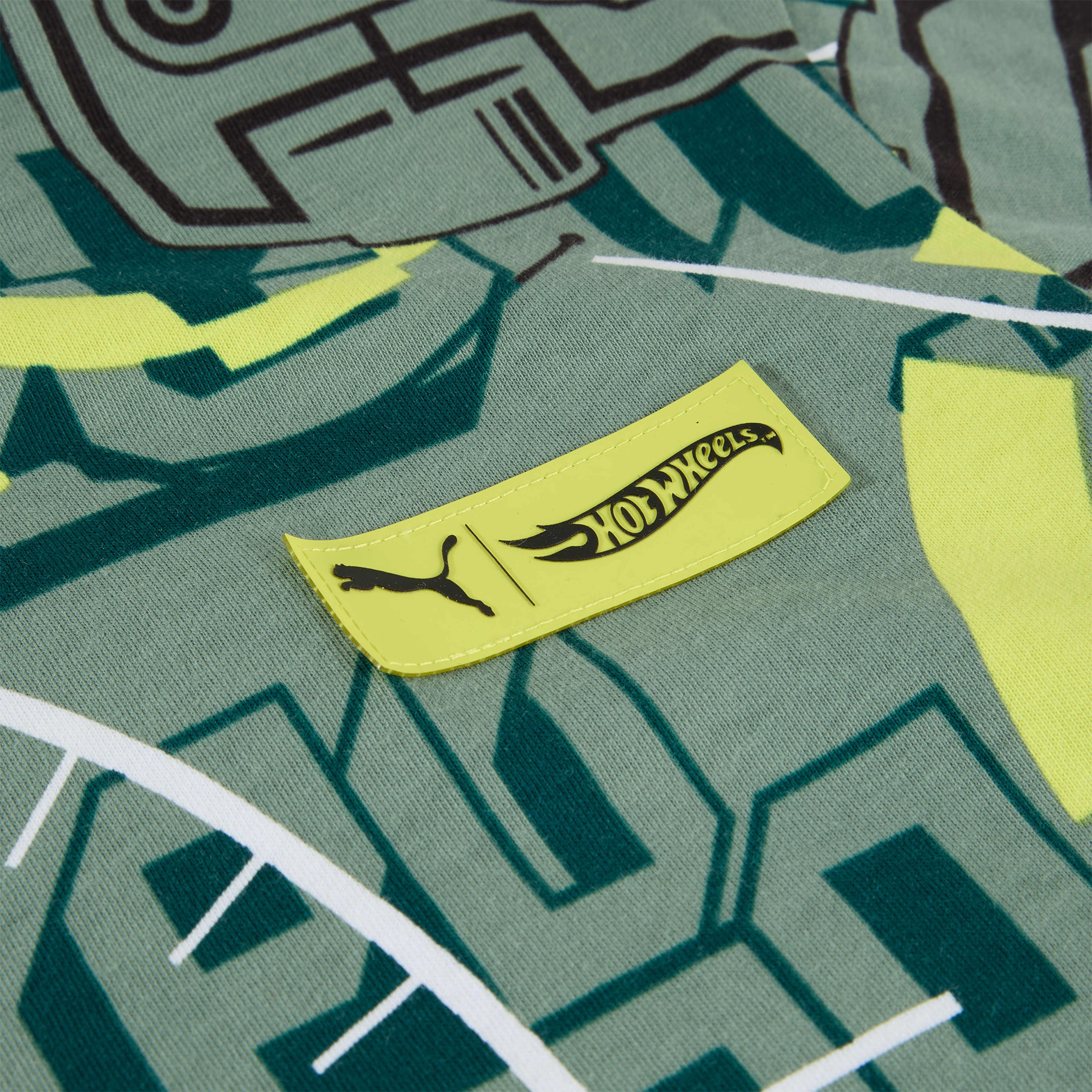 Puma Hot Wheels Graphic Çocuk Yeşil T-Shirt