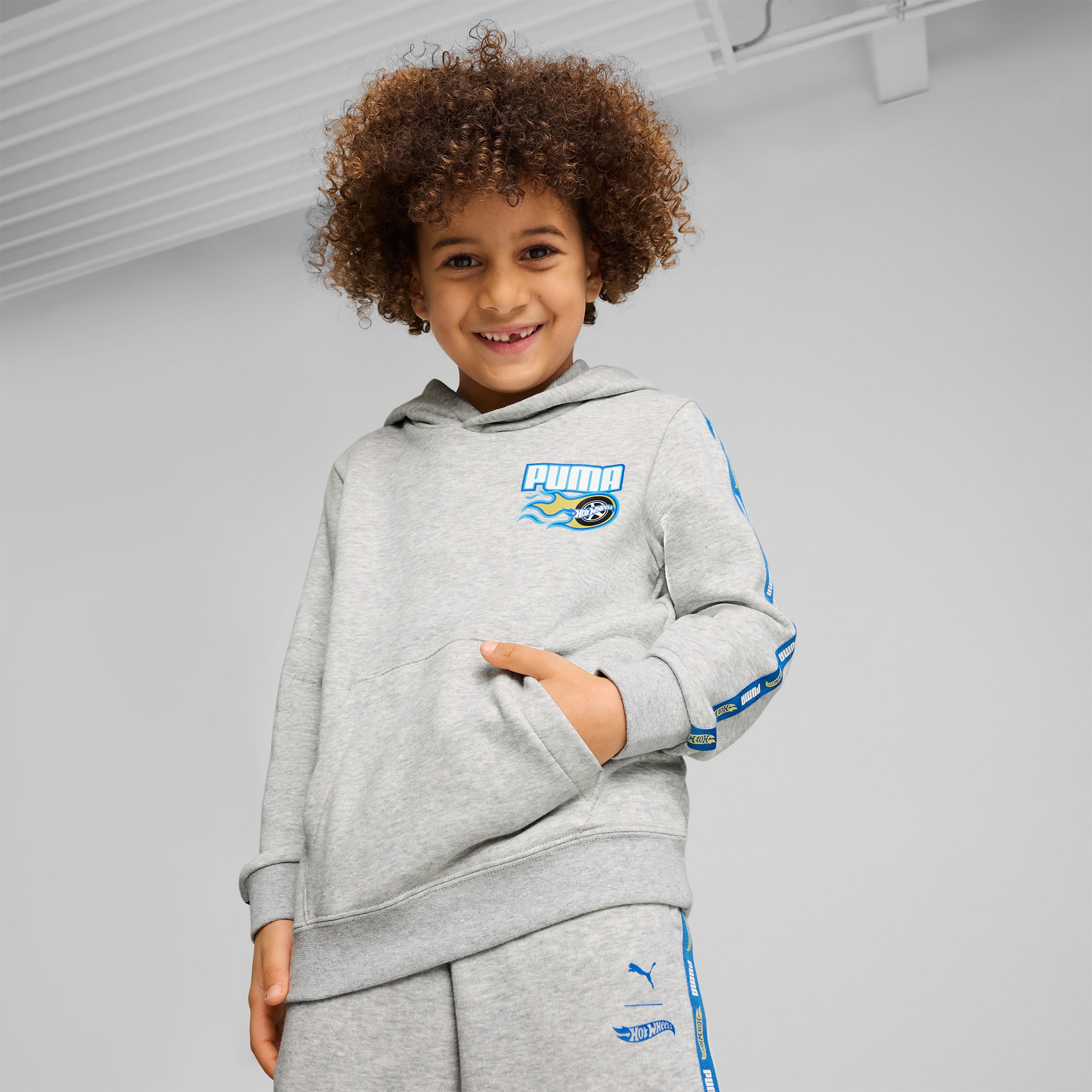 Puma Hot Wheels Graphic Çocuk Gri Sweatshirt