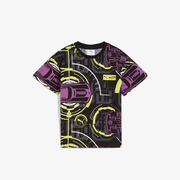 Puma Hot Wheels Graphic Çocuk Yeşil T-Shirt