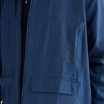 GANT Erkek Mavi Oversize Fit Fermuarlı Logolu Gömlek
