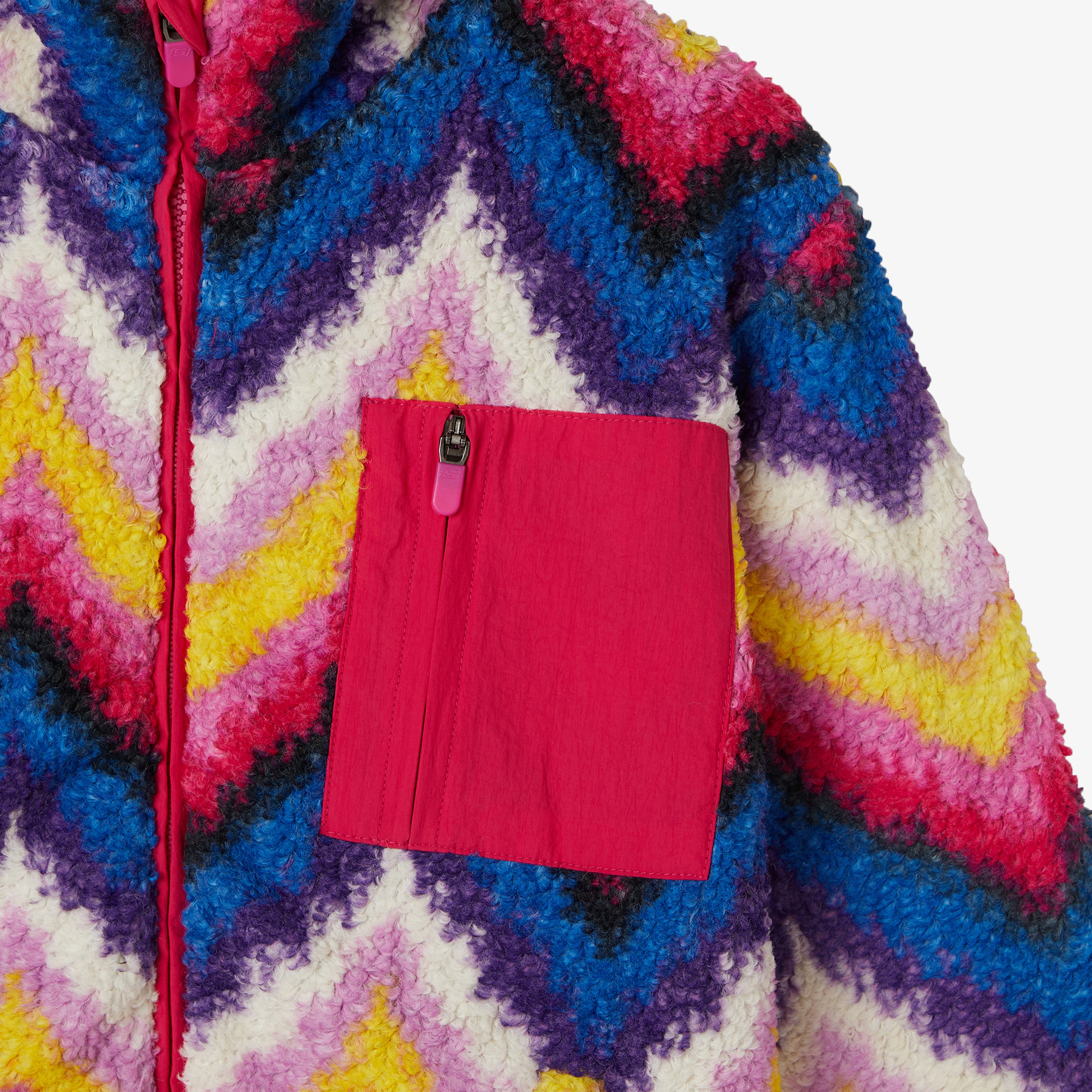 Skechers G Outdoor Fleece Full Zip Sherpa Çocuk Renkli Ceket