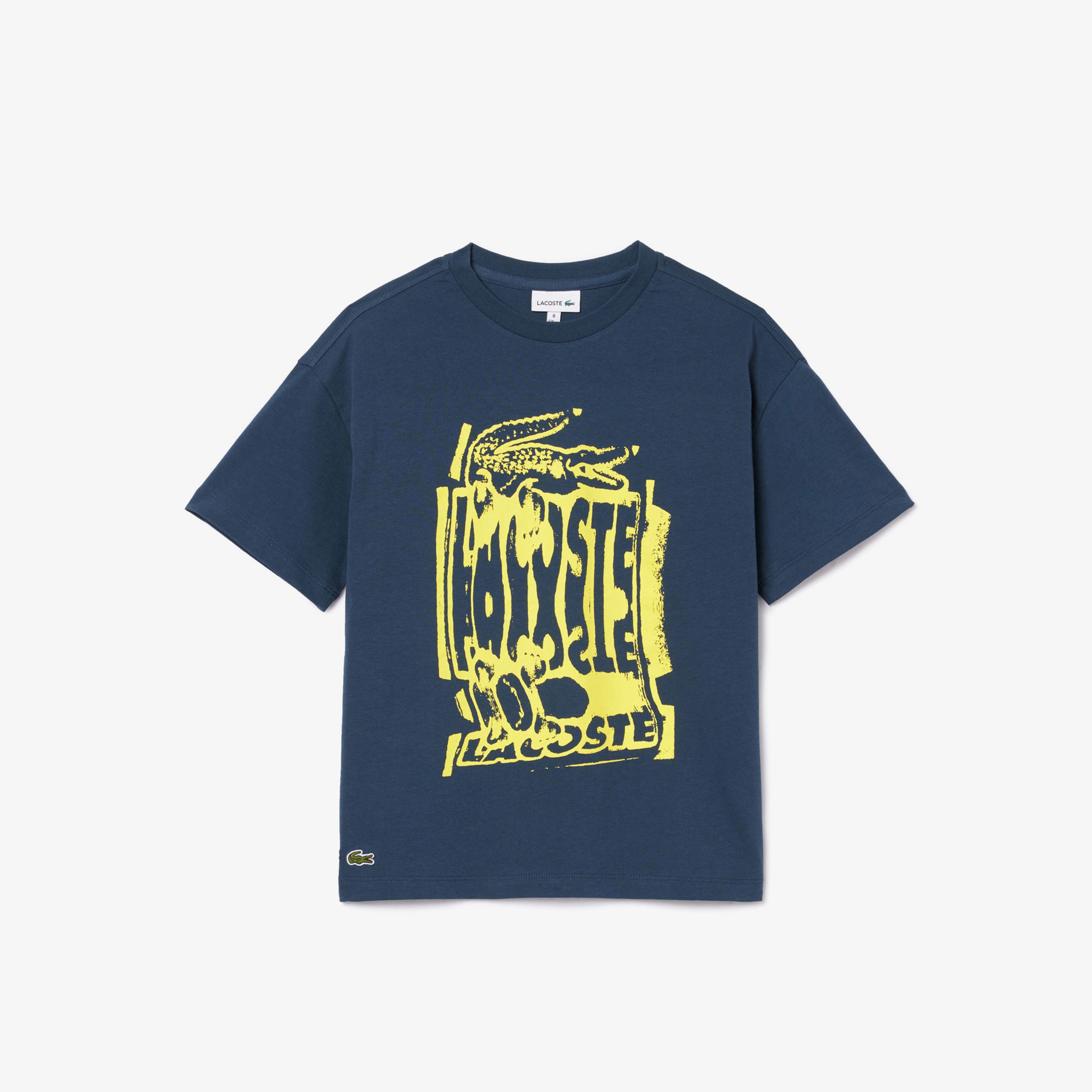 Çocuk Bisiklet Yaka Baskılı Lacivert T-Shirt