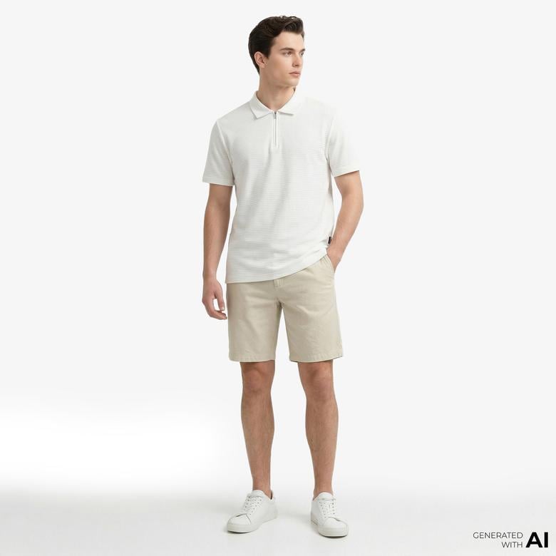 Nautica Erkek Bej Slim Fit Şort