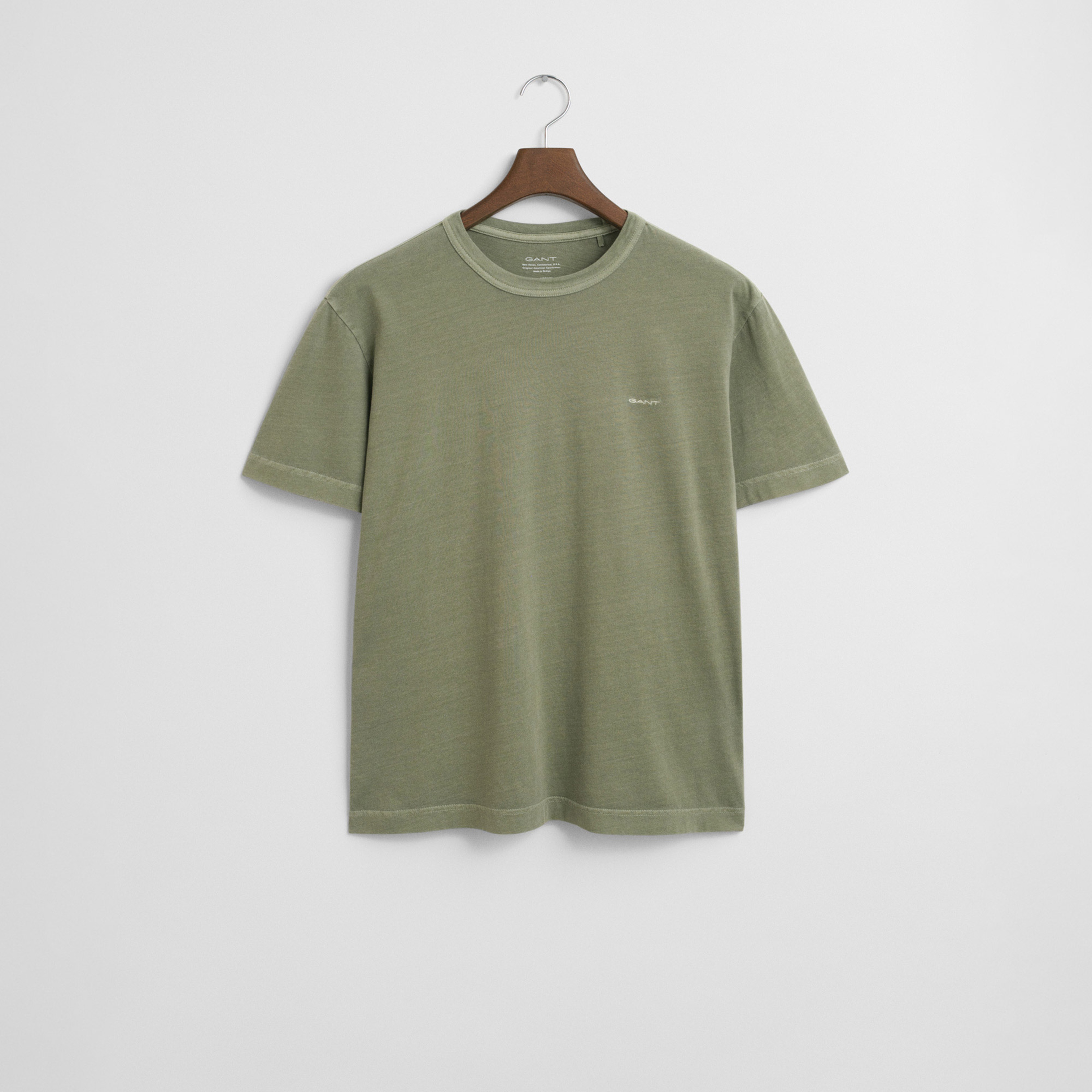 GANT Erkek Yeşil Regular Fit Bisiklet Yaka T-Shirt