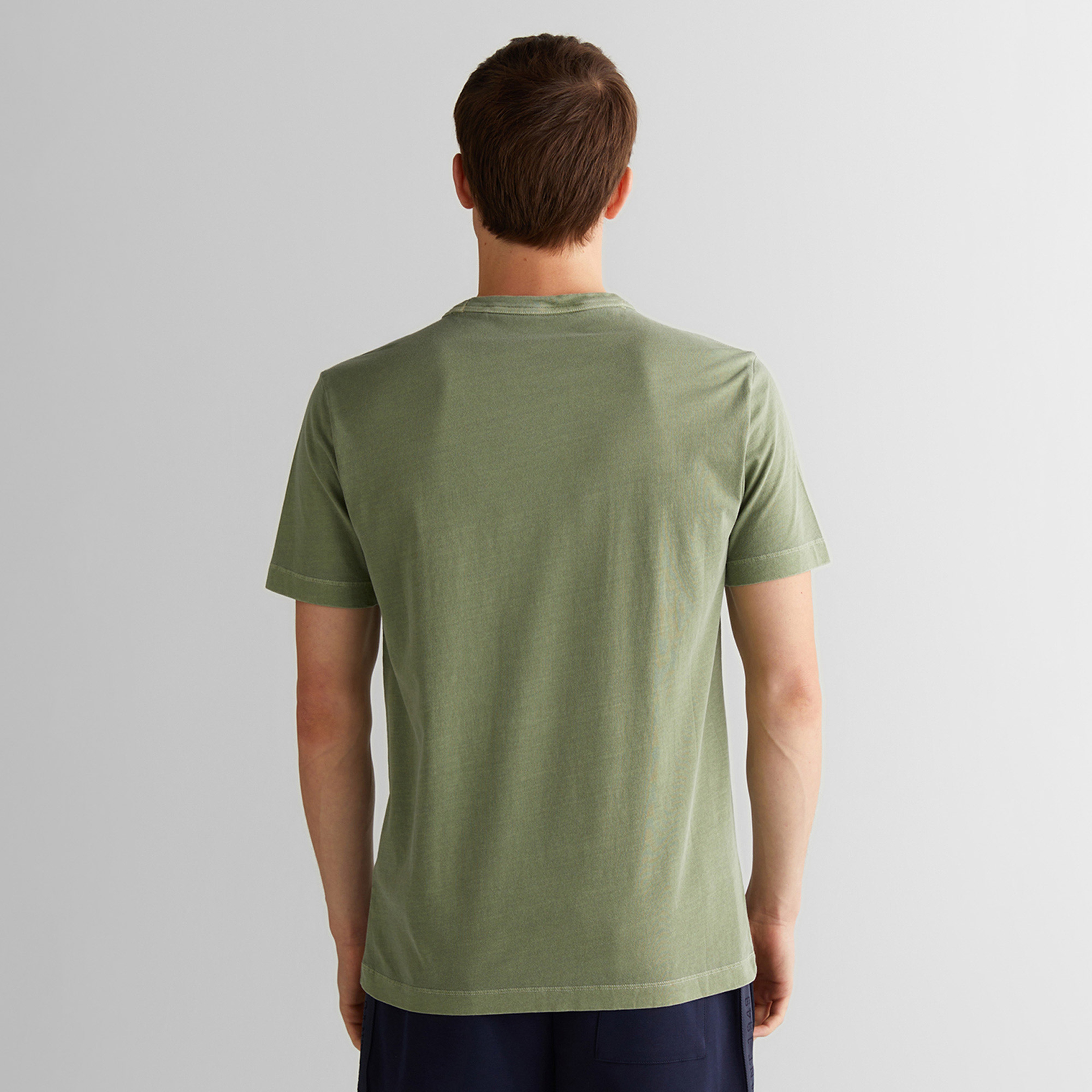 GANT Erkek Yeşil Regular Fit Bisiklet Yaka T-Shirt