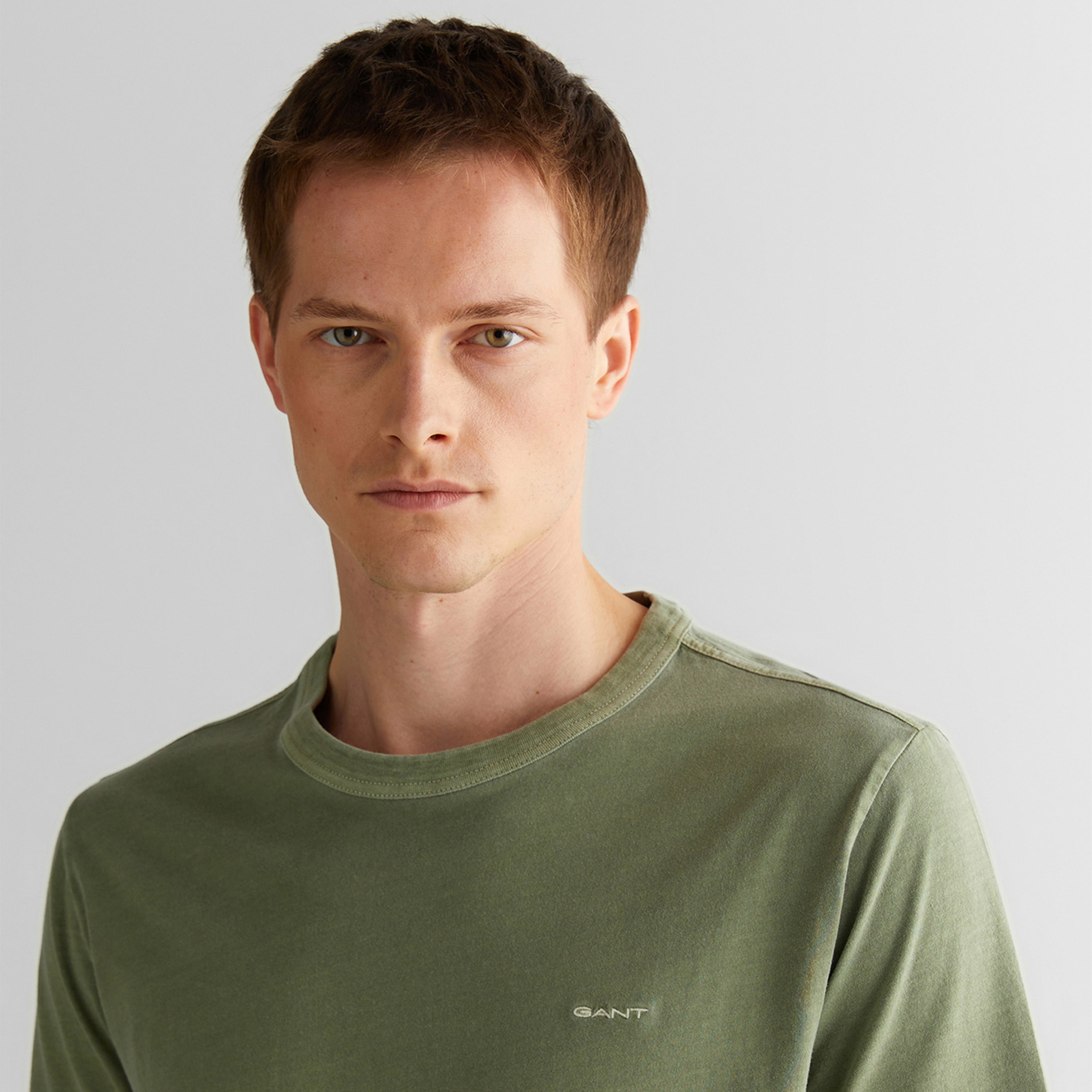 GANT Erkek Yeşil Regular Fit Bisiklet Yaka T-Shirt