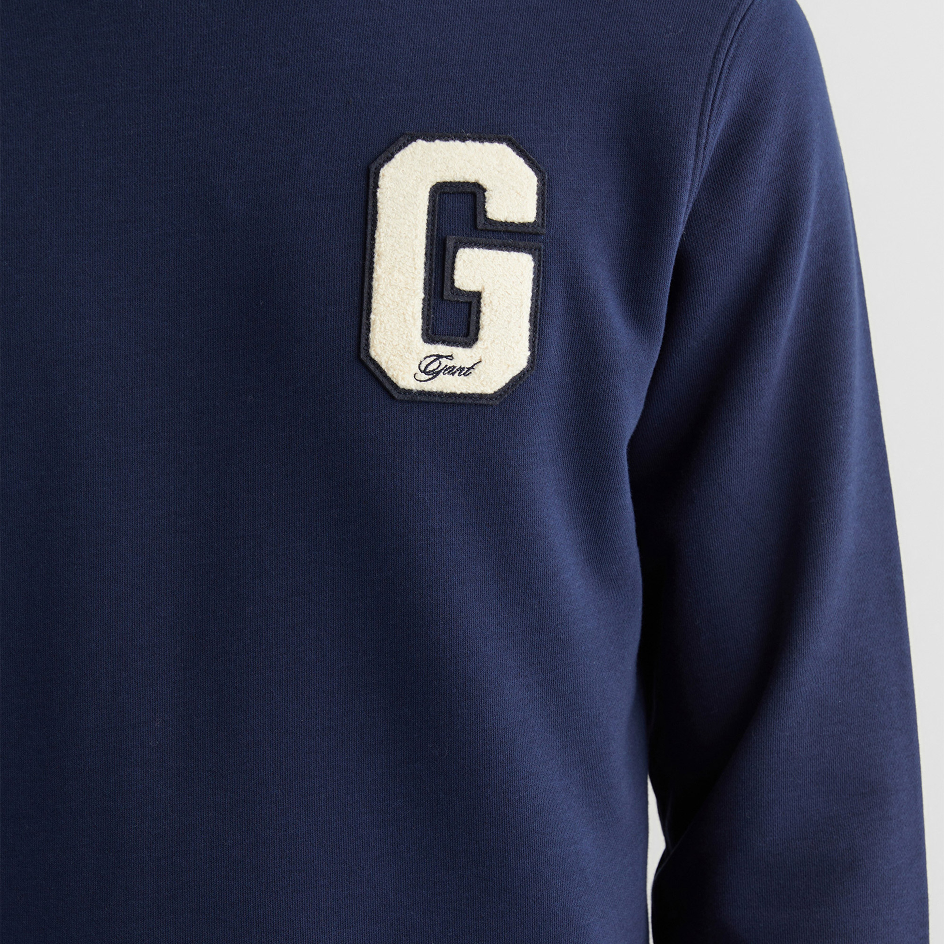 GANT Erkek Lacivert Regular Fit Bisiklet Yaka Logolu Sweatshirt