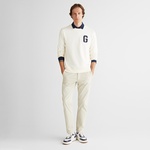 GANT Erkek Krem Regular Fit Bisiklet Yaka Logolu Sweatshirt