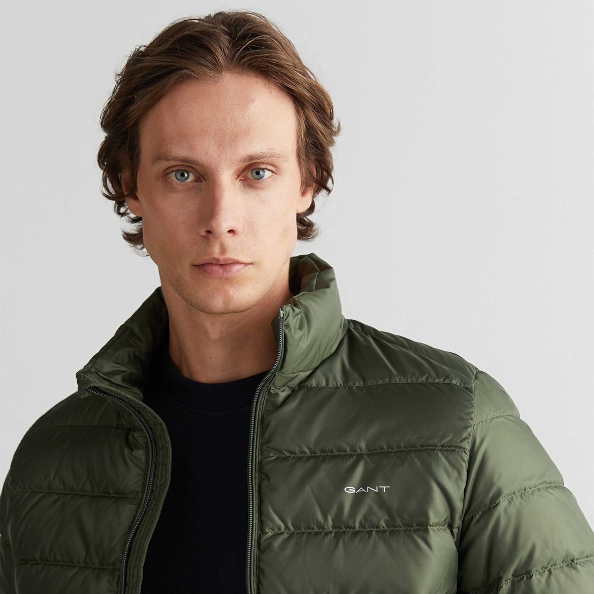 GANT Erkek Yeşil Regular Fit Dik Yaka Kaz Tüyü Mont