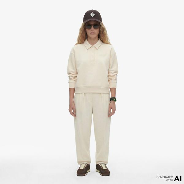 Kadın Oversize Fit Krem Pantolon
