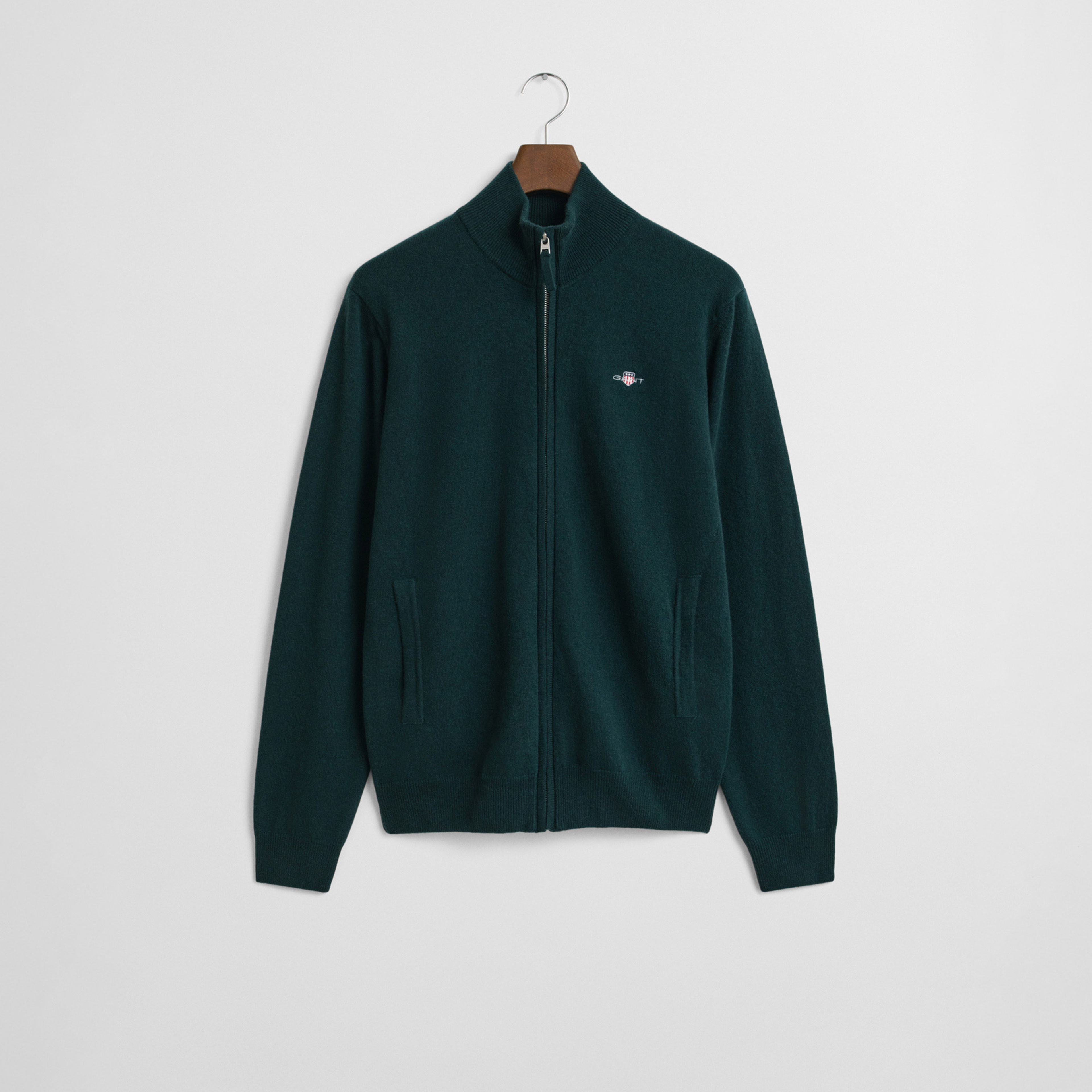 GANT Erkek Yeşil Regular Fit Yün Hırka