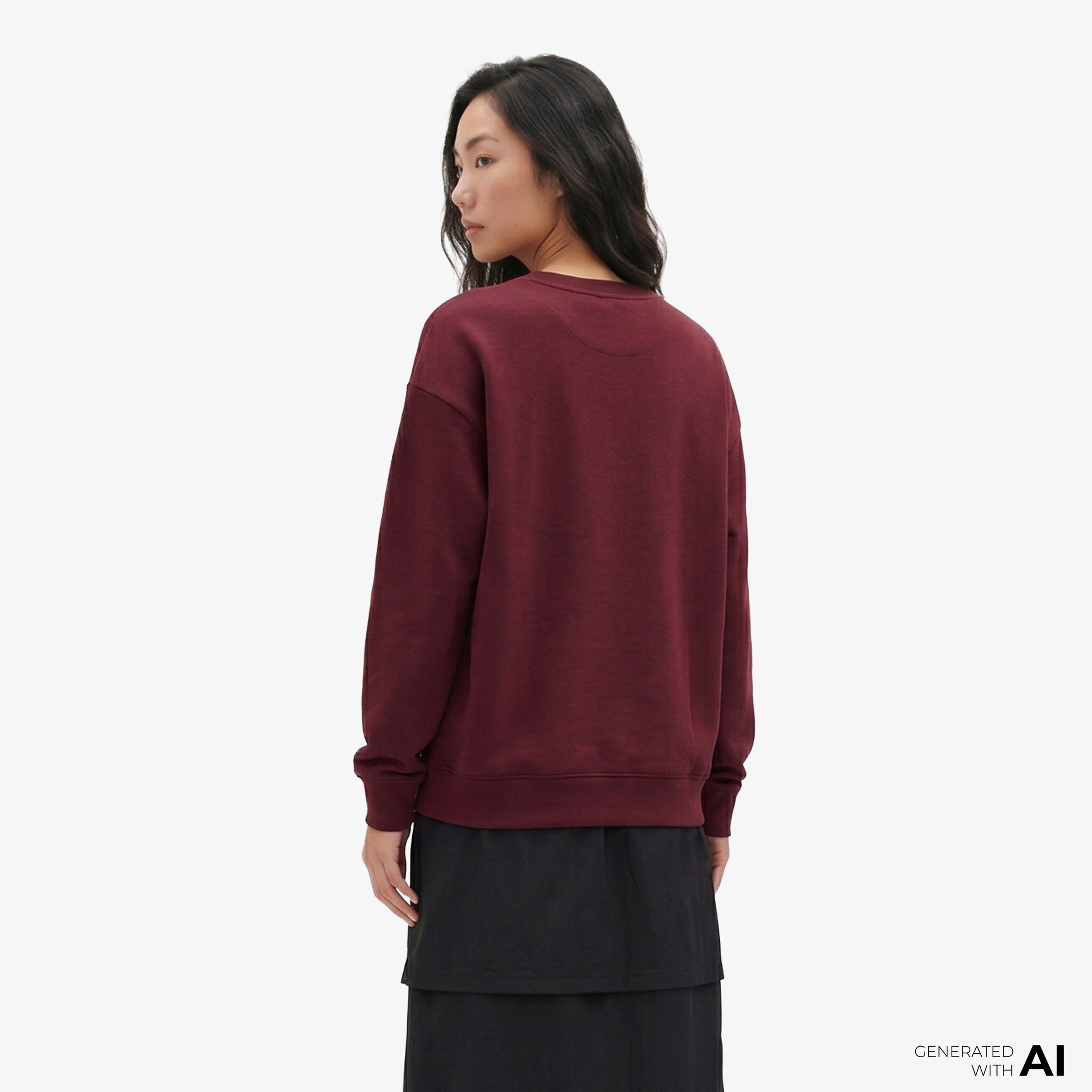 Puma Essential Small Logo Relaxed Crew Kadın Kırmızı Sweatshirt