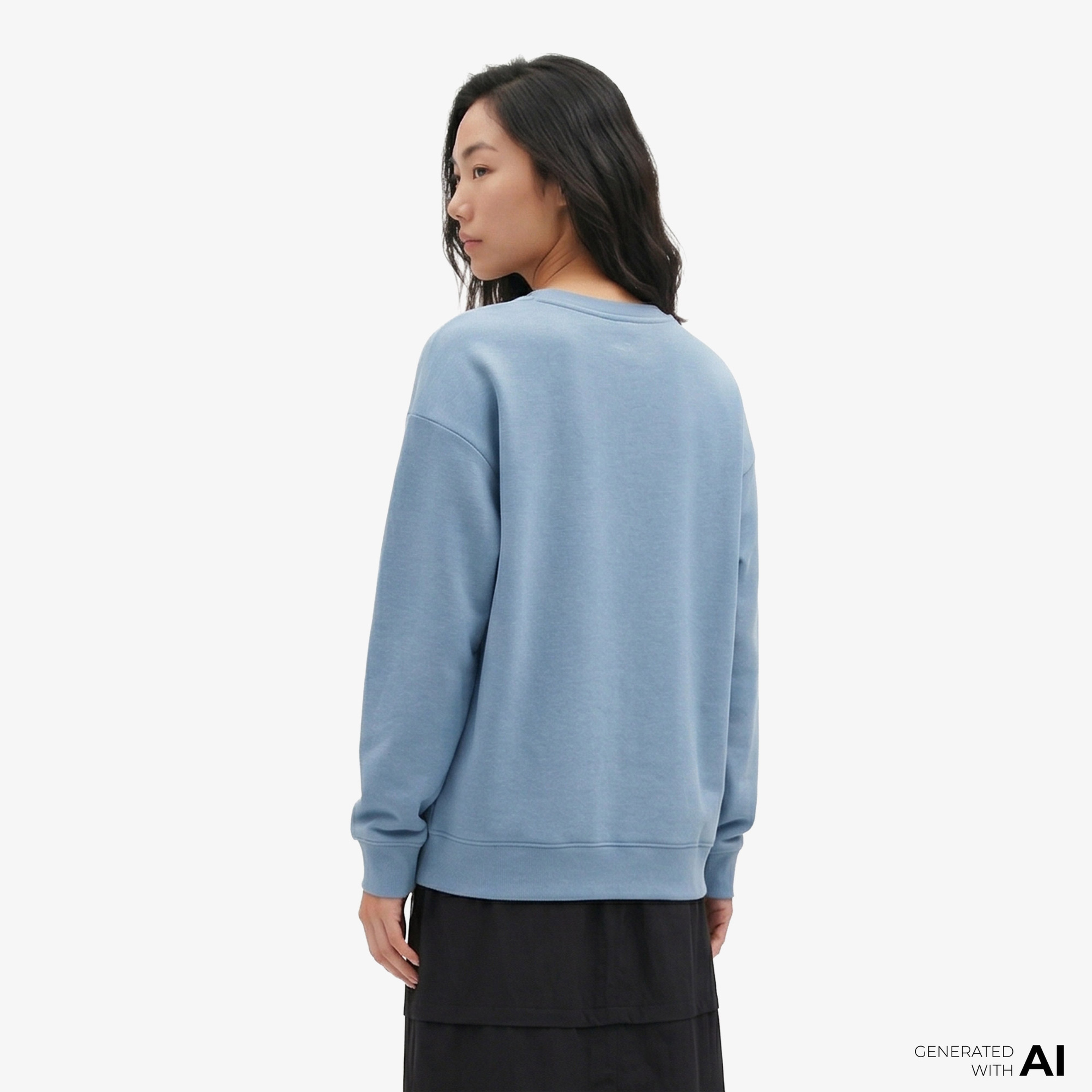 Puma Essential Small Logo Relaxed Crew Kadın Mavi Sweatshirt
