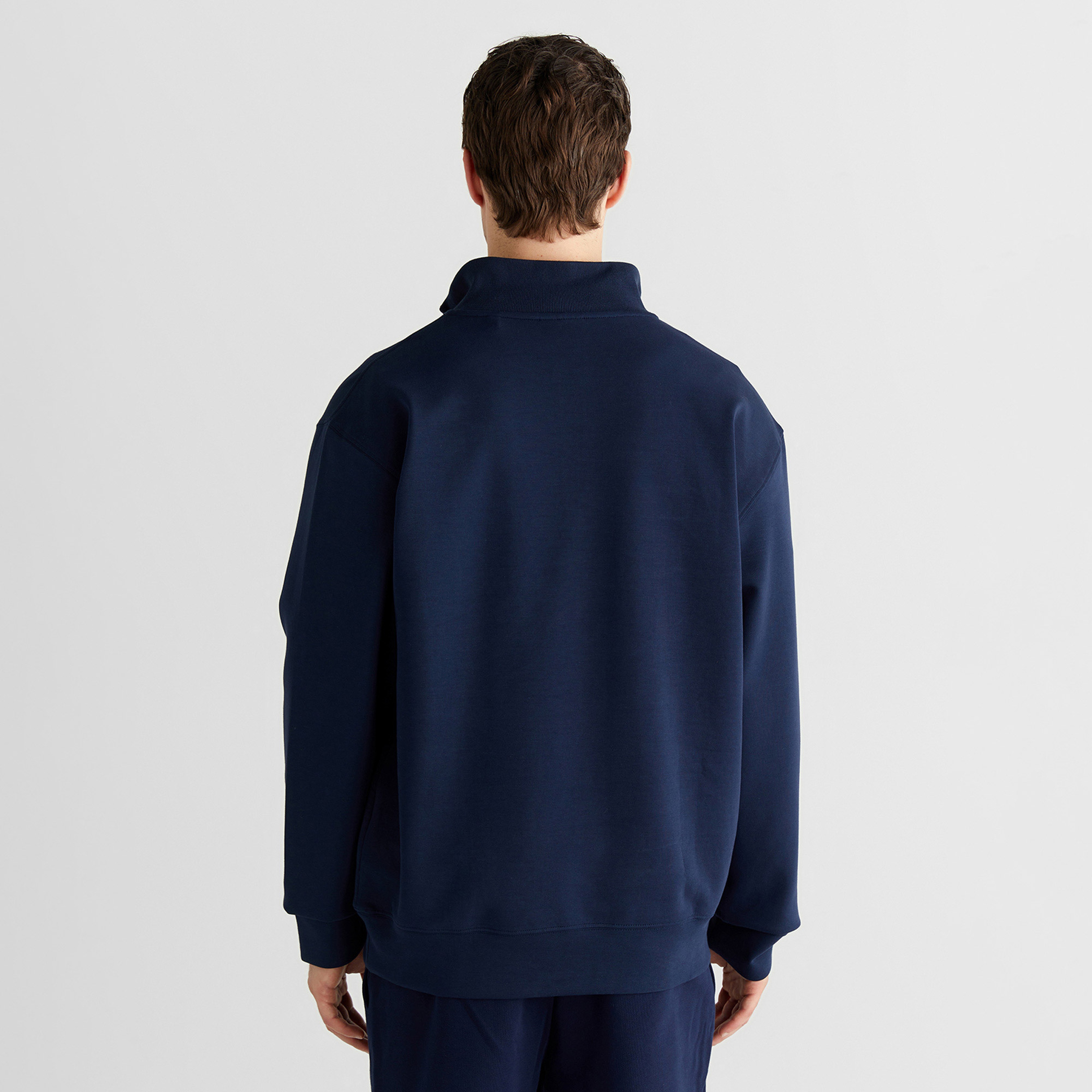 GANT Erkek Lacivert Relaxed Fit Yarım Fermuarlı Sweatshirt