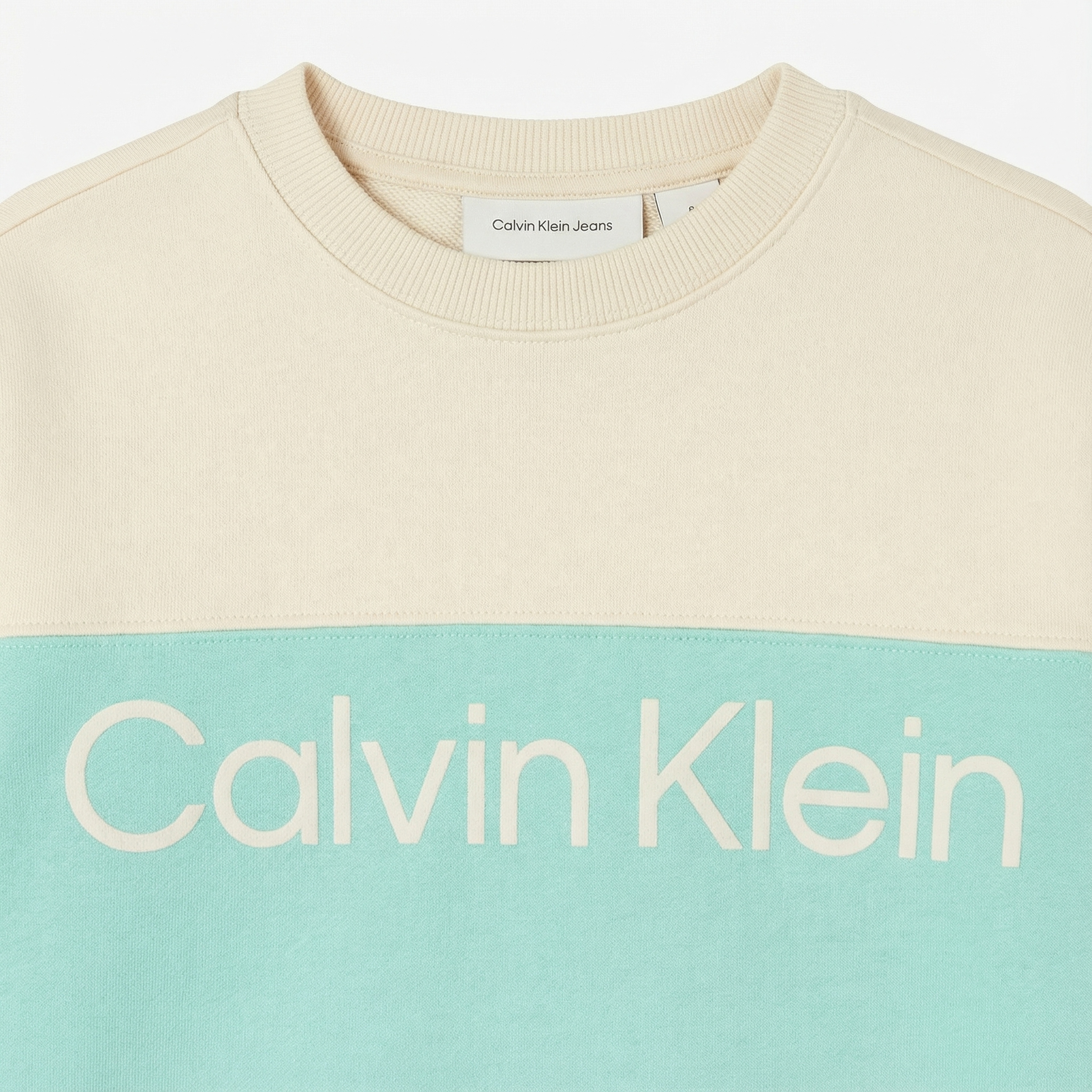 Calvin Klein Terry Blocking Çocuk Yeşil Sweatshirt
