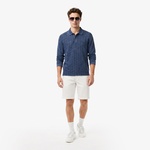 Erkek Regular Fit Uzun Kollu Monogram Lacivert Polo