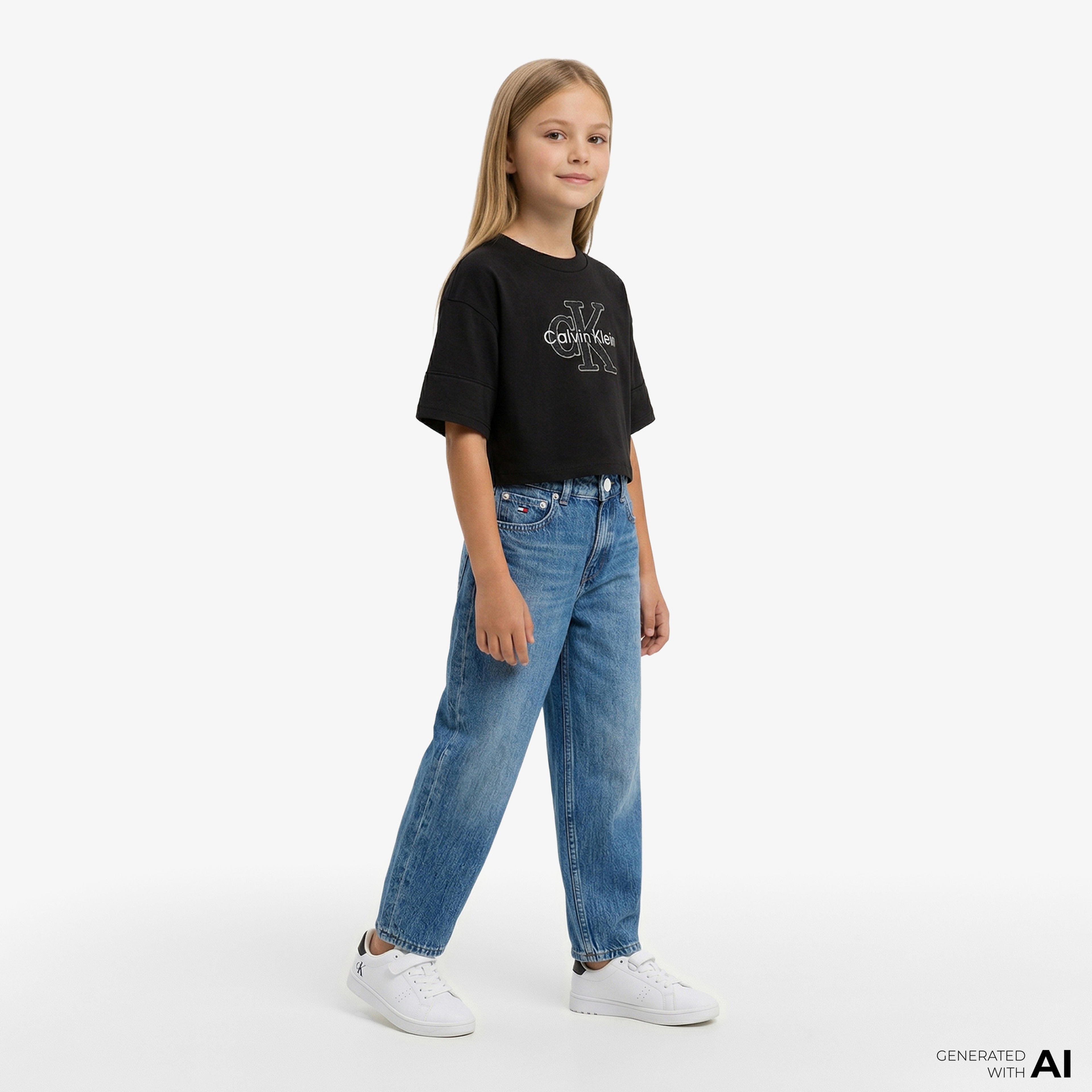 Calvin Klein Towling Monologo Çocuk Siyah T-Shirt