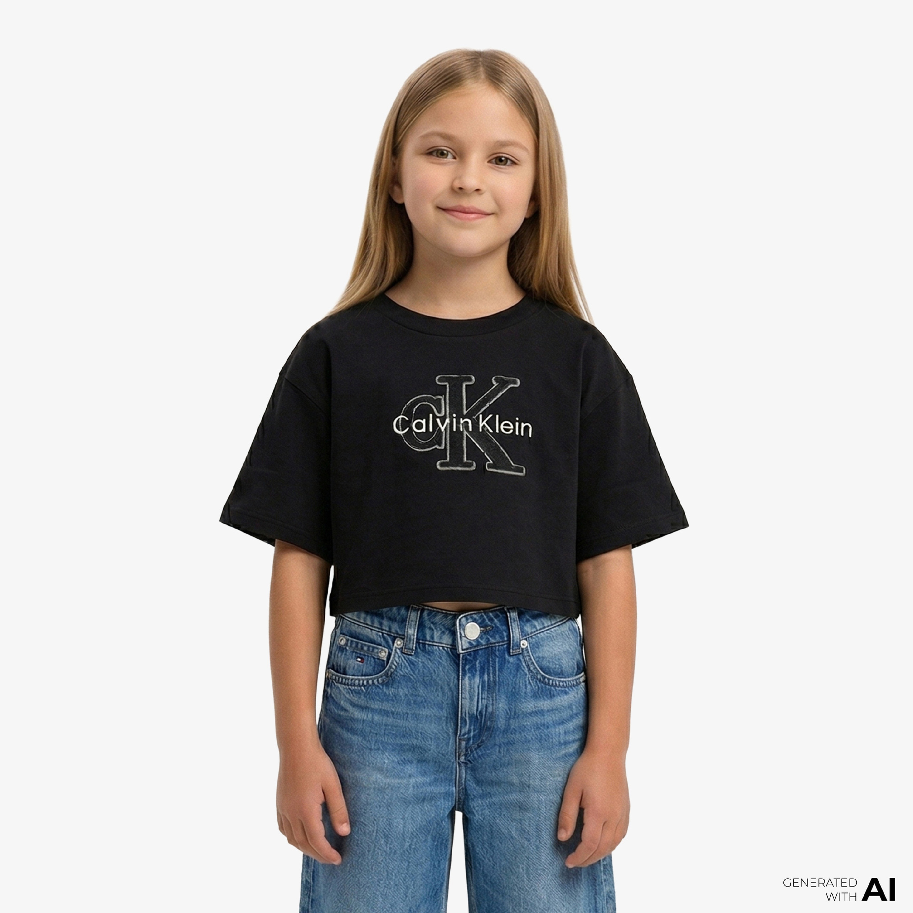 Calvin Klein Towling Monologo Çocuk Siyah T-Shirt