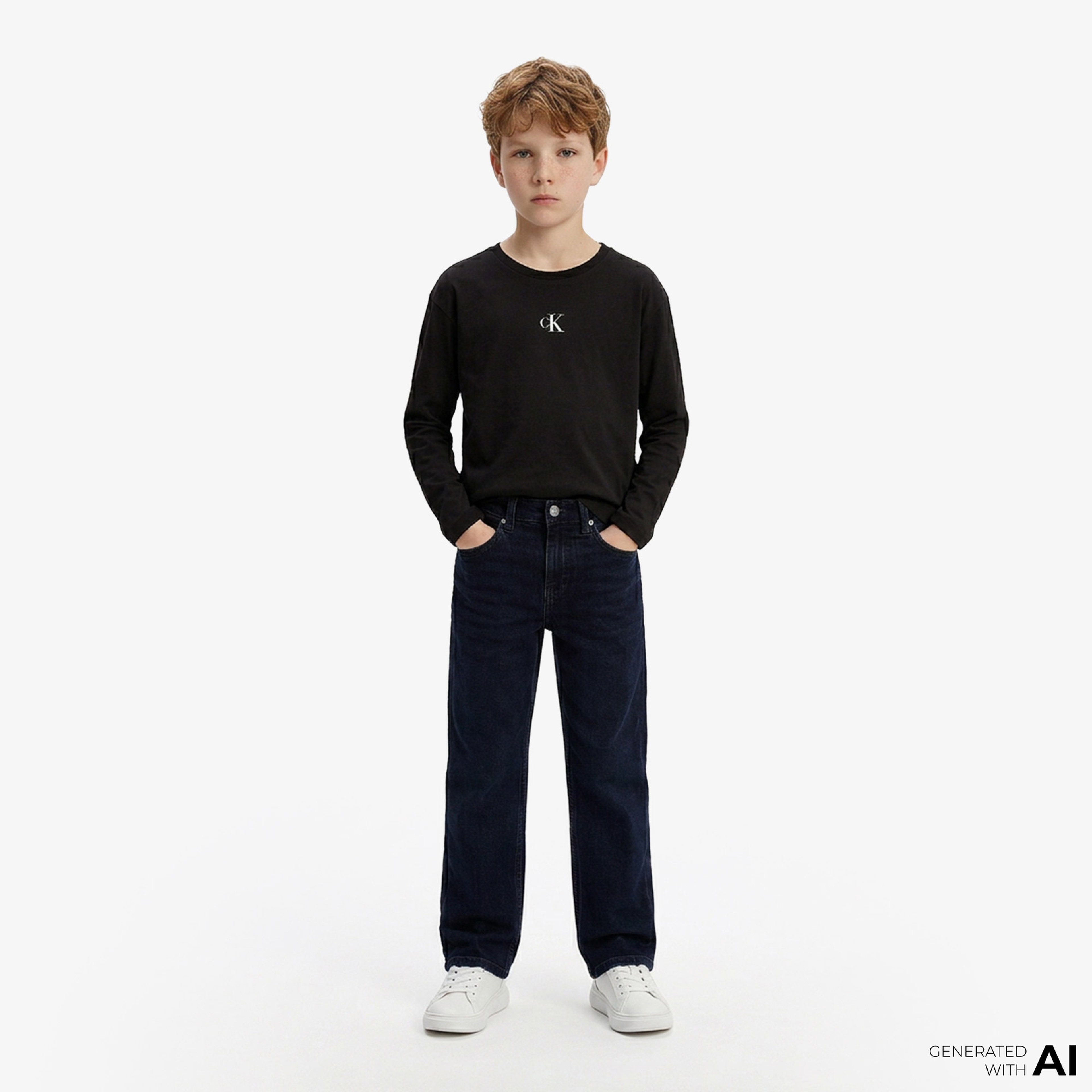 Calvin Klein Logo Çocuk Siyah T-Shirt