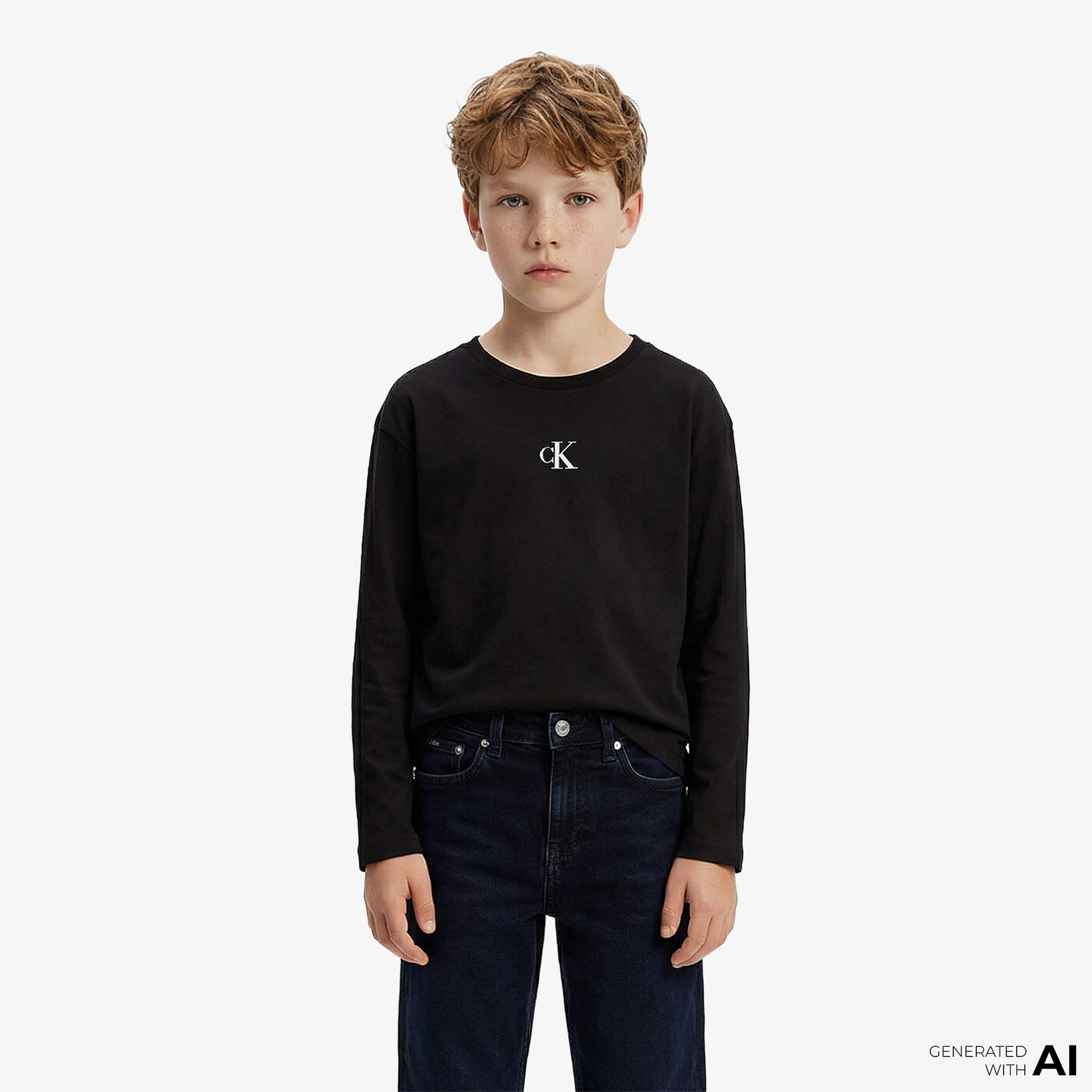 Calvin Klein Logo Çocuk Siyah T-Shirt