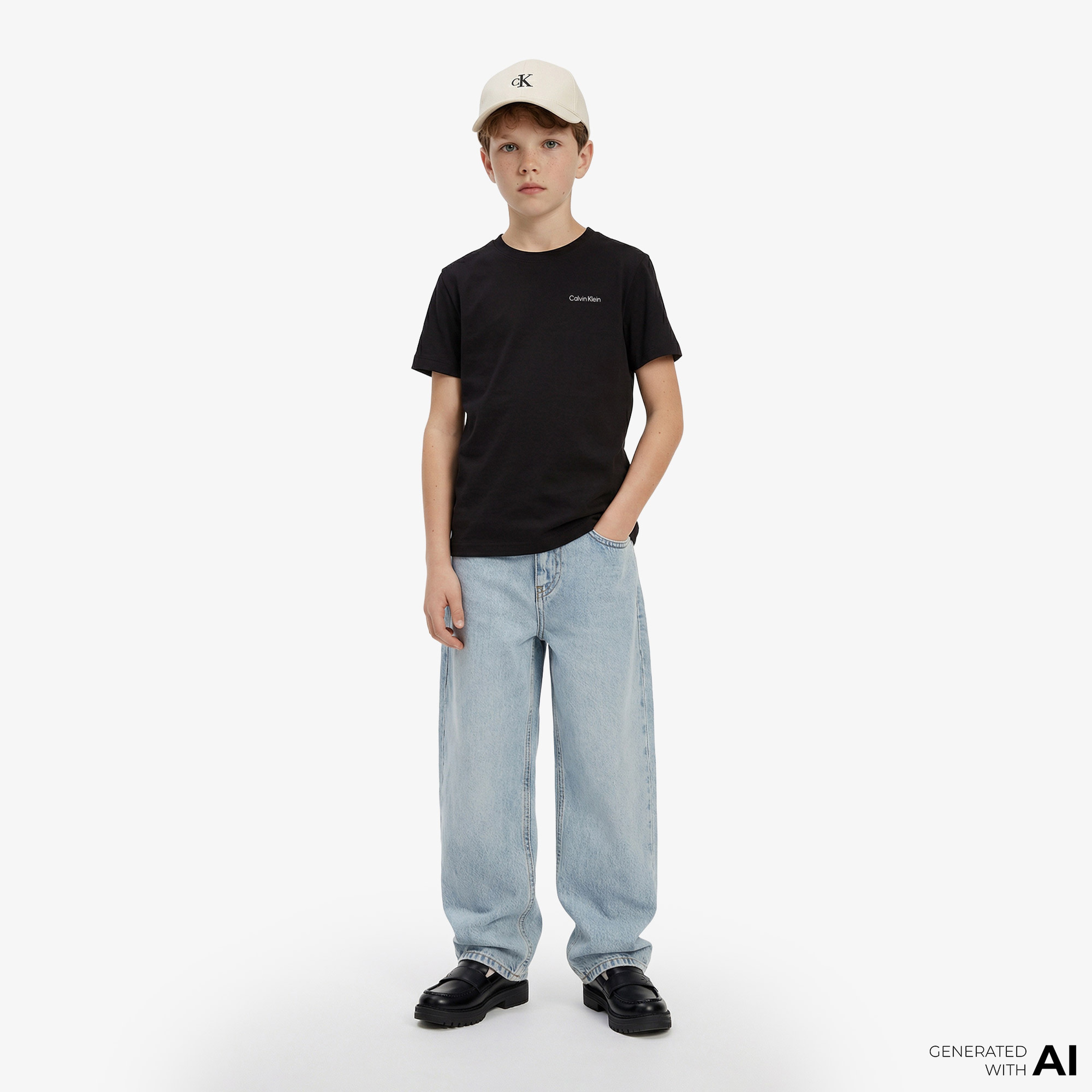 Calvin Klein Chest Logo Çocuk Siyah T-Shirt