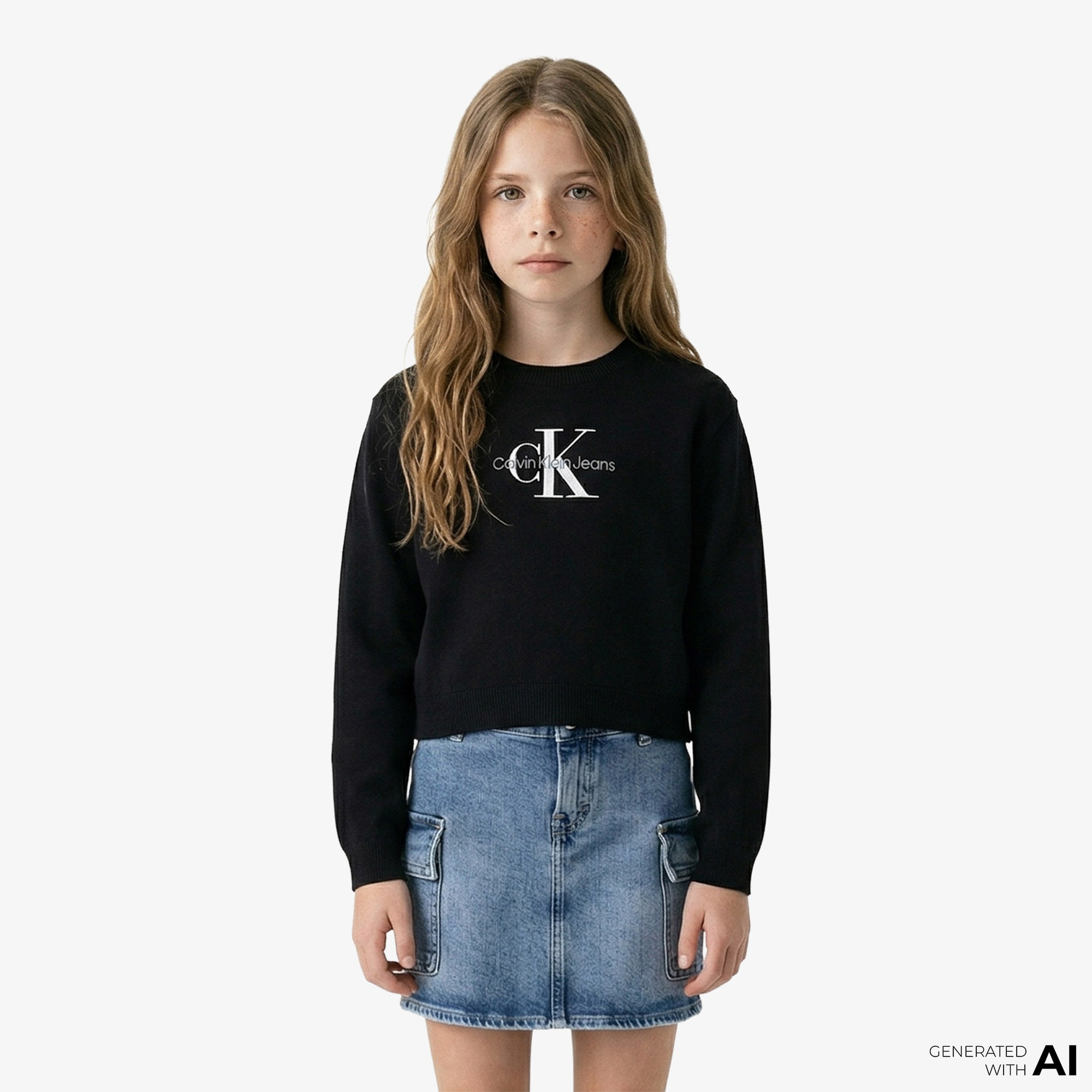 Calvin Klein Monologo Çocuk Siyah Triko