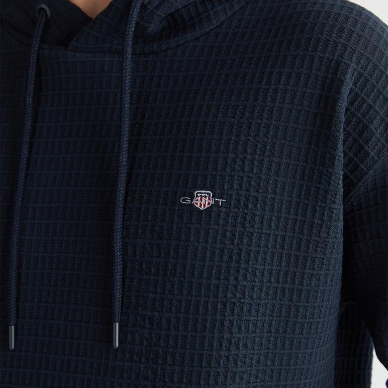 GANT Erkek Lacivert Regular Fit Kapüşonlu Sweatshirt