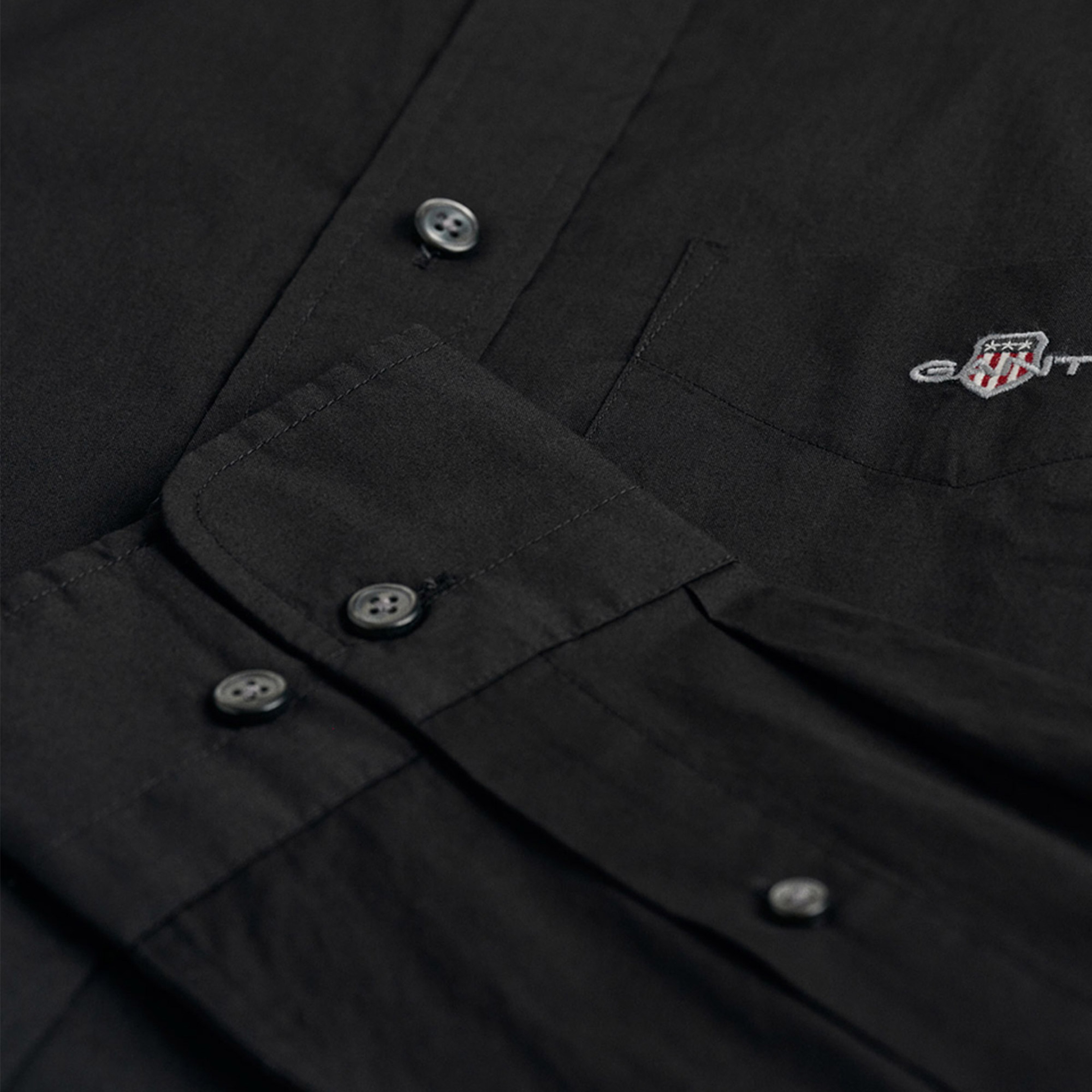 GANT Erkek Siyah Regular Fit Logolu Gömlek
