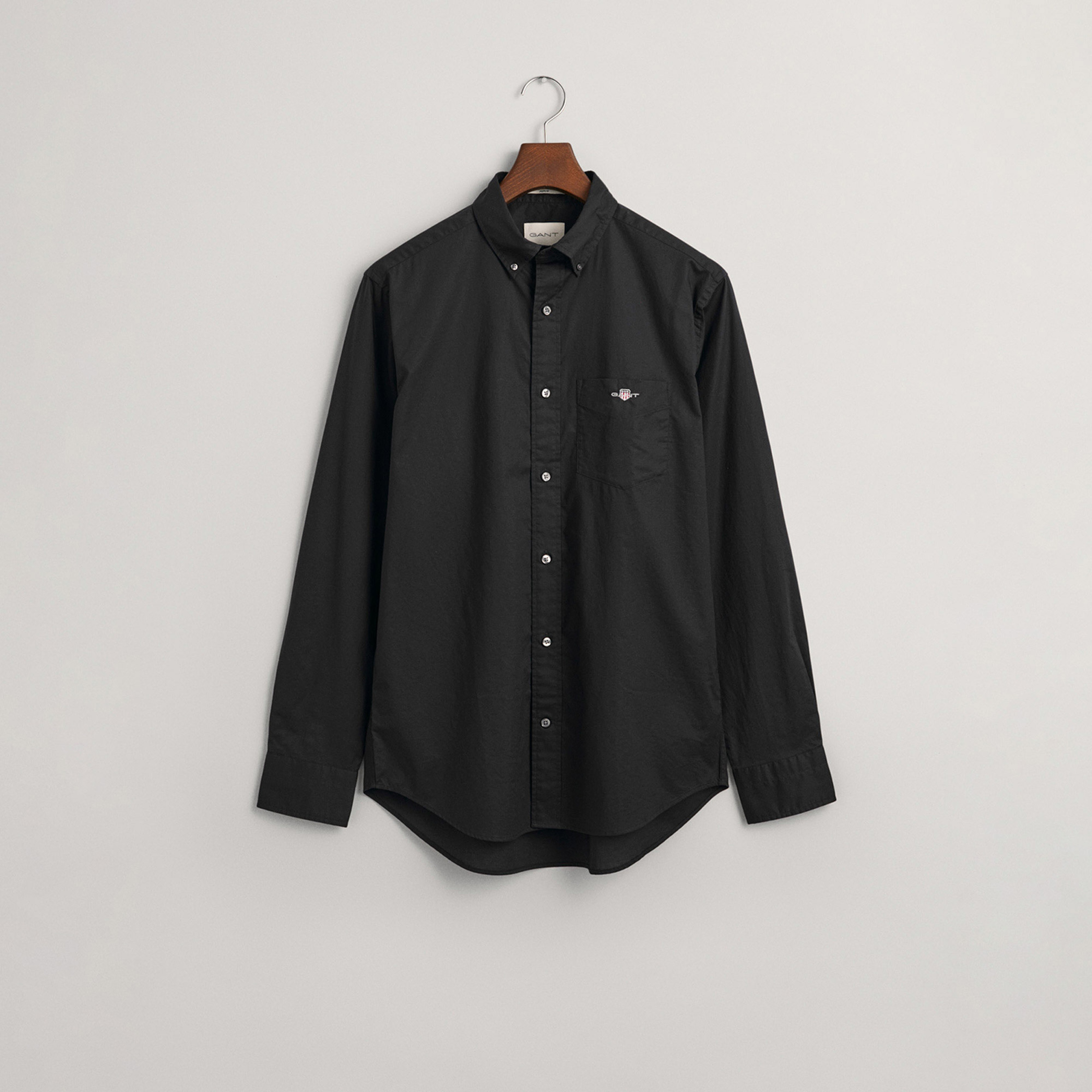 GANT Erkek Siyah Regular Fit Logolu Gömlek
