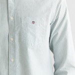 GANT Erkek Yeşil Regular Fit Düğmeli Yaka Çizgili Oxford Gömlek