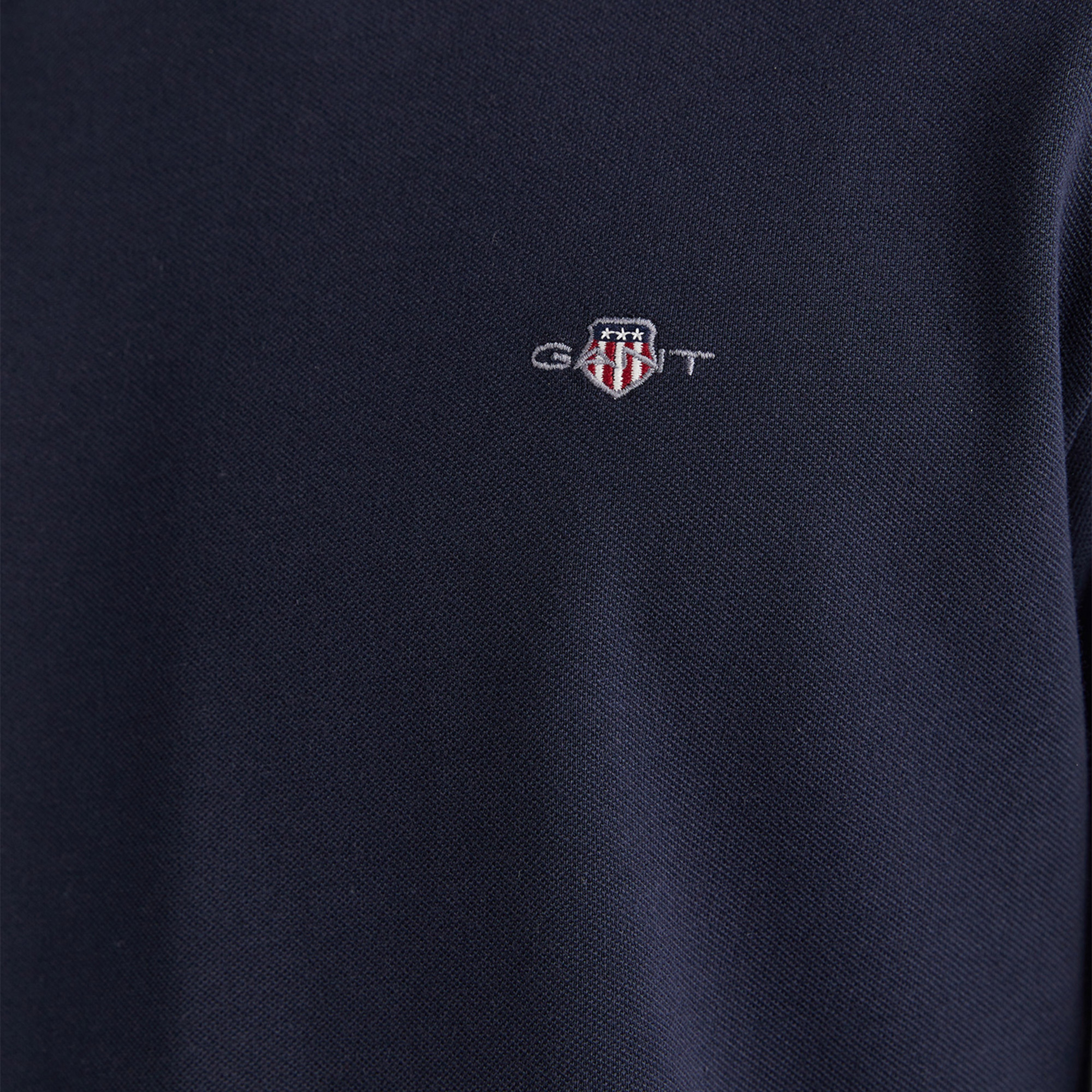 Gant Erkek Lacivert Slim Fit Bisiklet Yaka Uzun Kollu T-Shirt