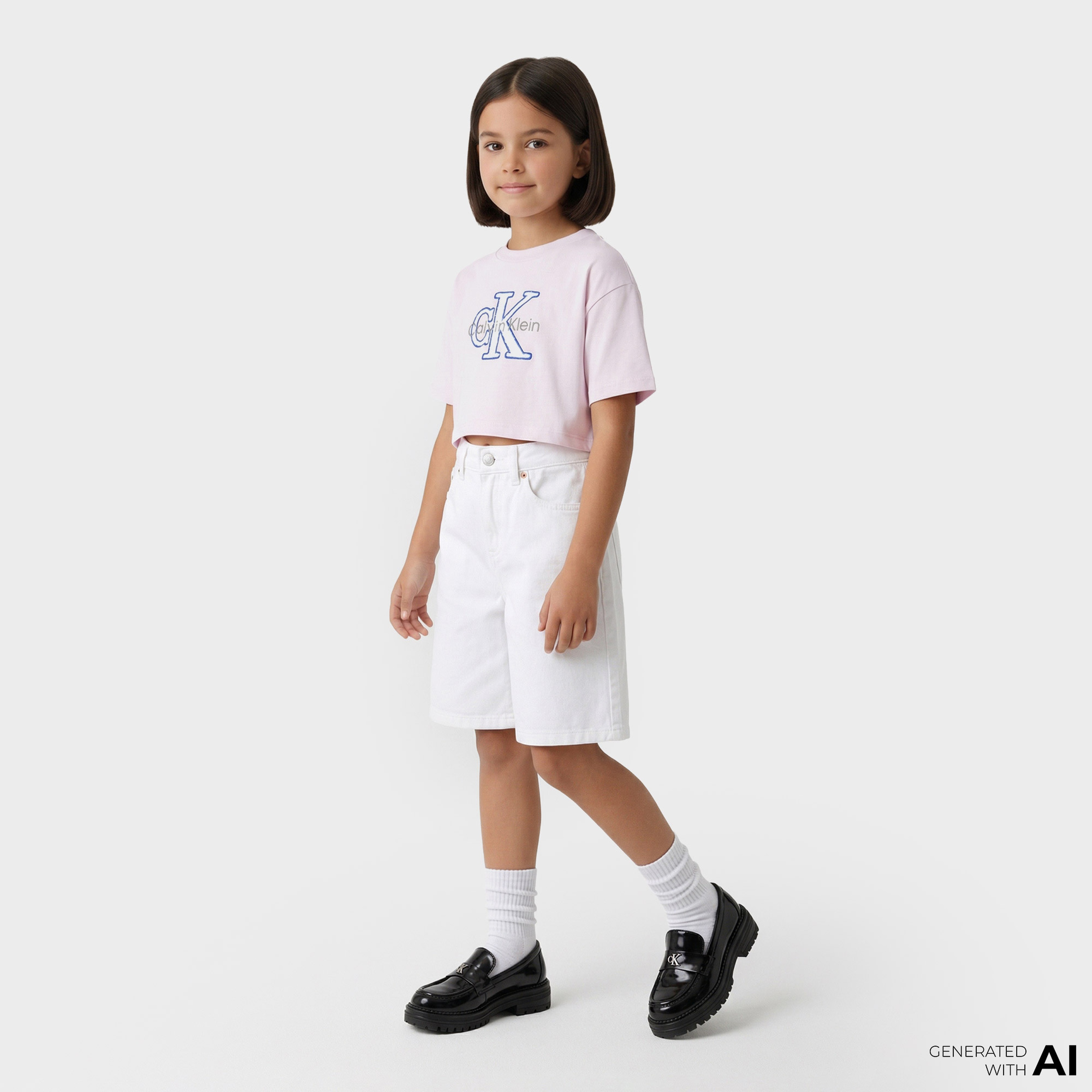 Calvin Klein Towling Monologo Çocuk Lila T-Shirt