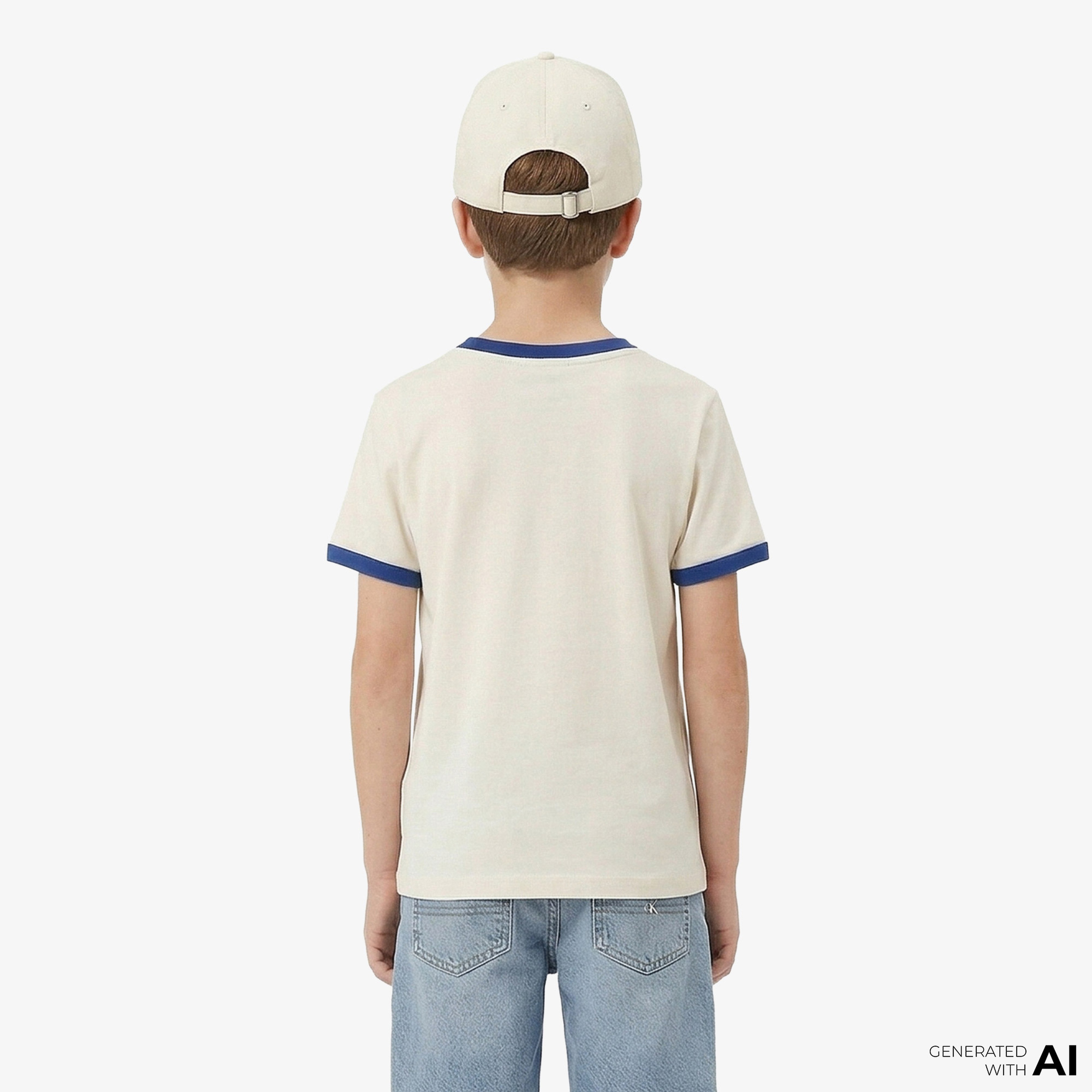 Calvin Klein Ringer Mono Çocuk Bej T-Shirt