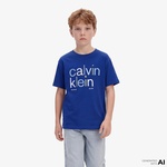 Calvin Klein Color Logo Graphic Çocuk Mavi T-Shirt