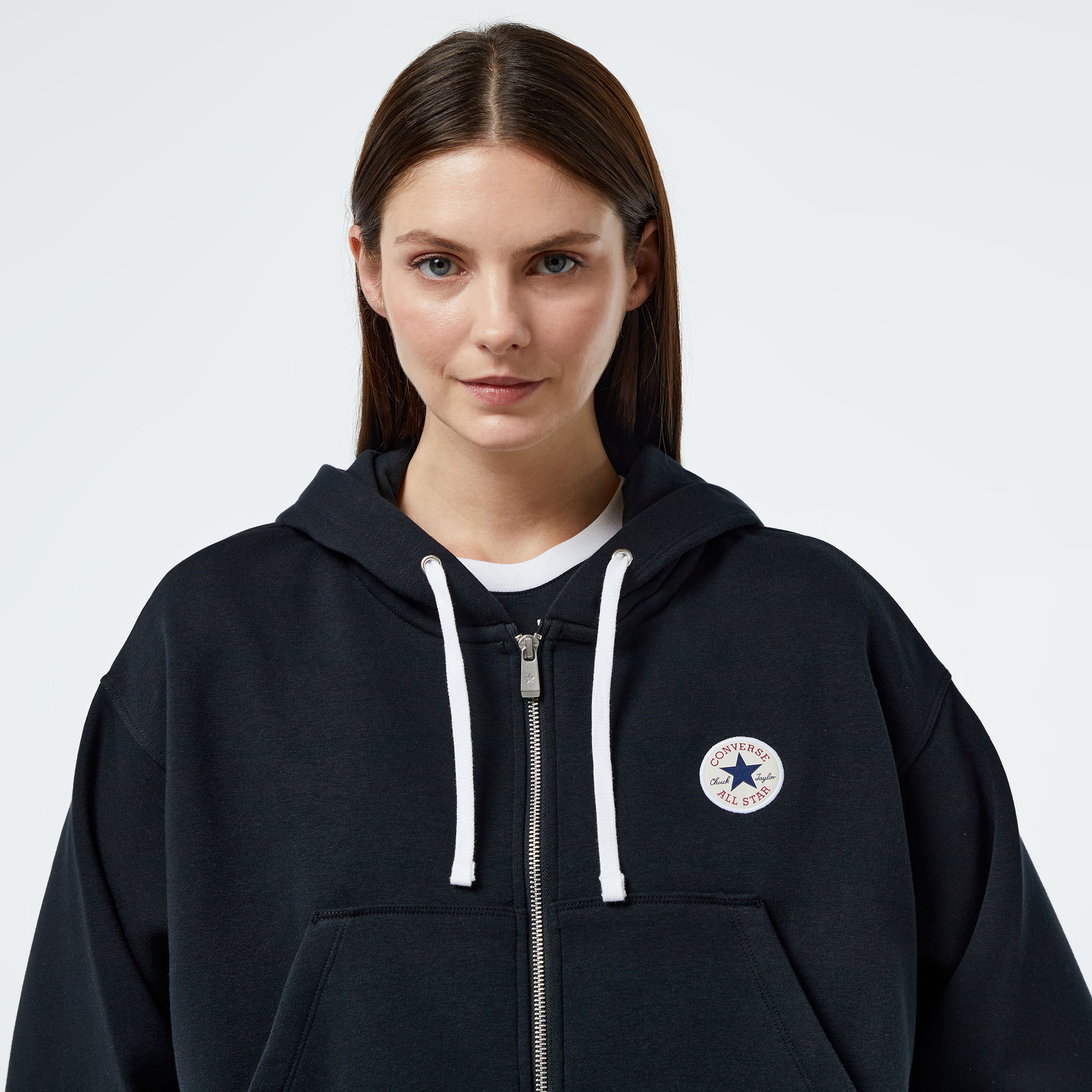Converse Retro Full-Zip Kadın Siyah Eşofman Üstü