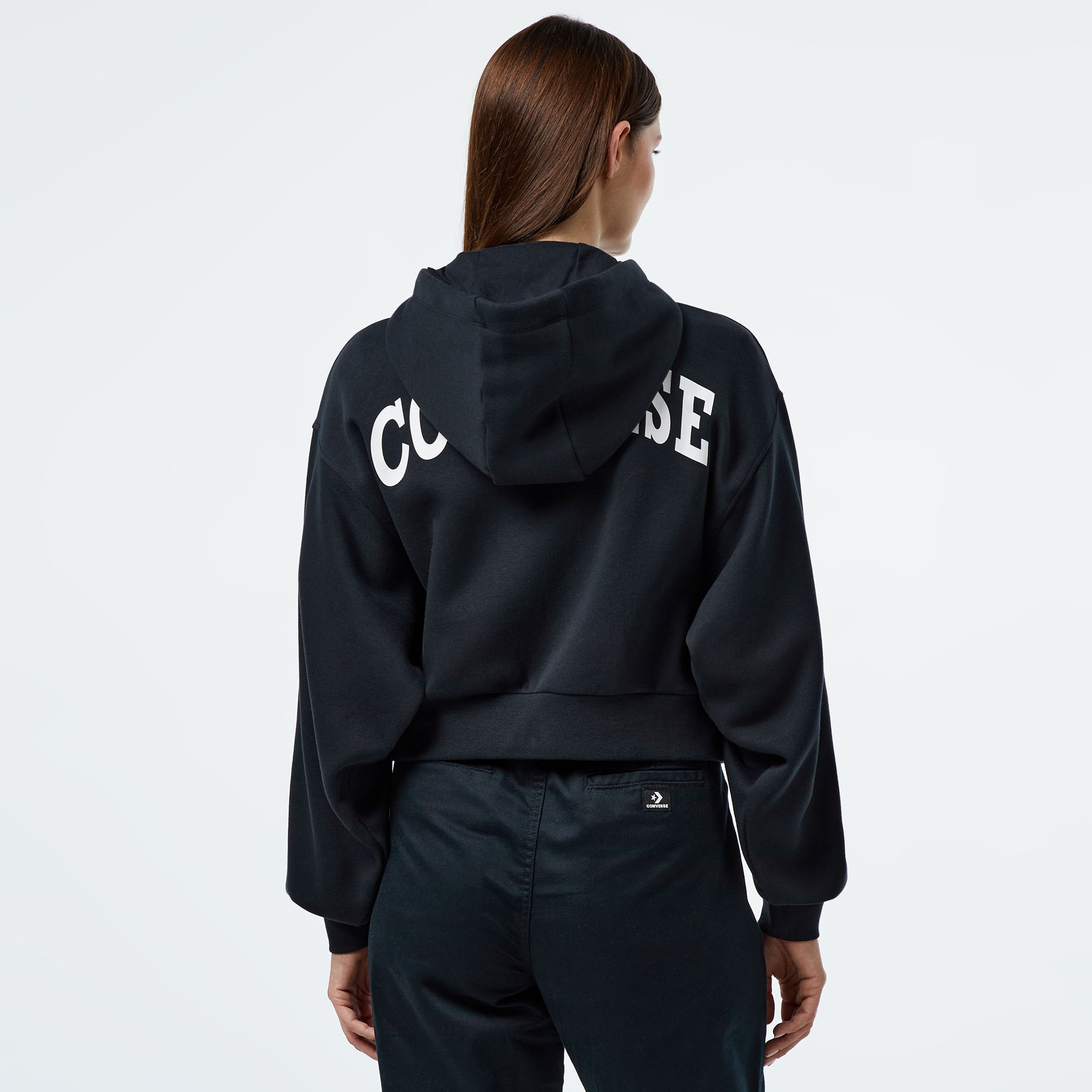 Converse Retro Full-Zip Kadın Siyah Eşofman Üstü