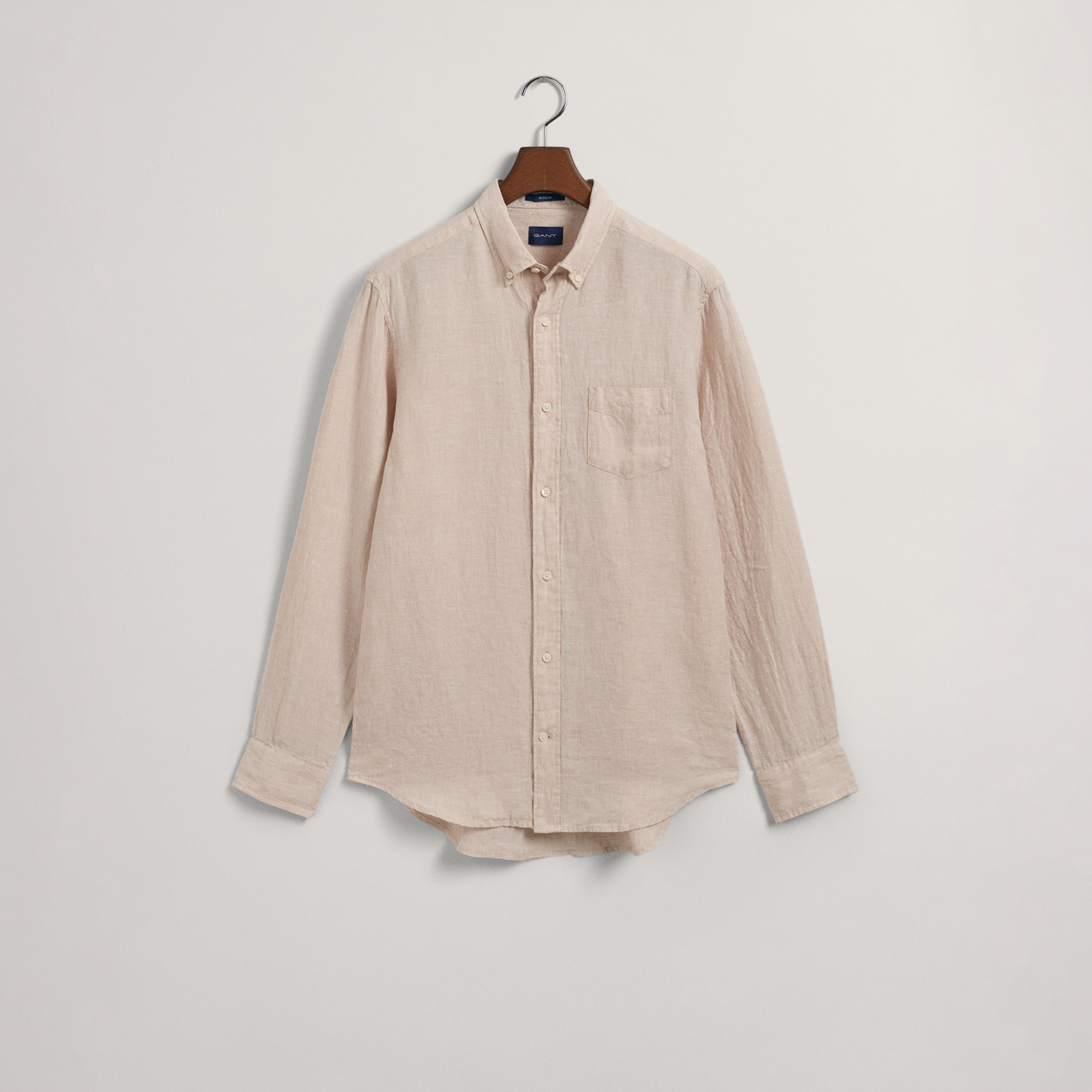 GANT Erkek Bej Regular Fit Keten Gömlek
