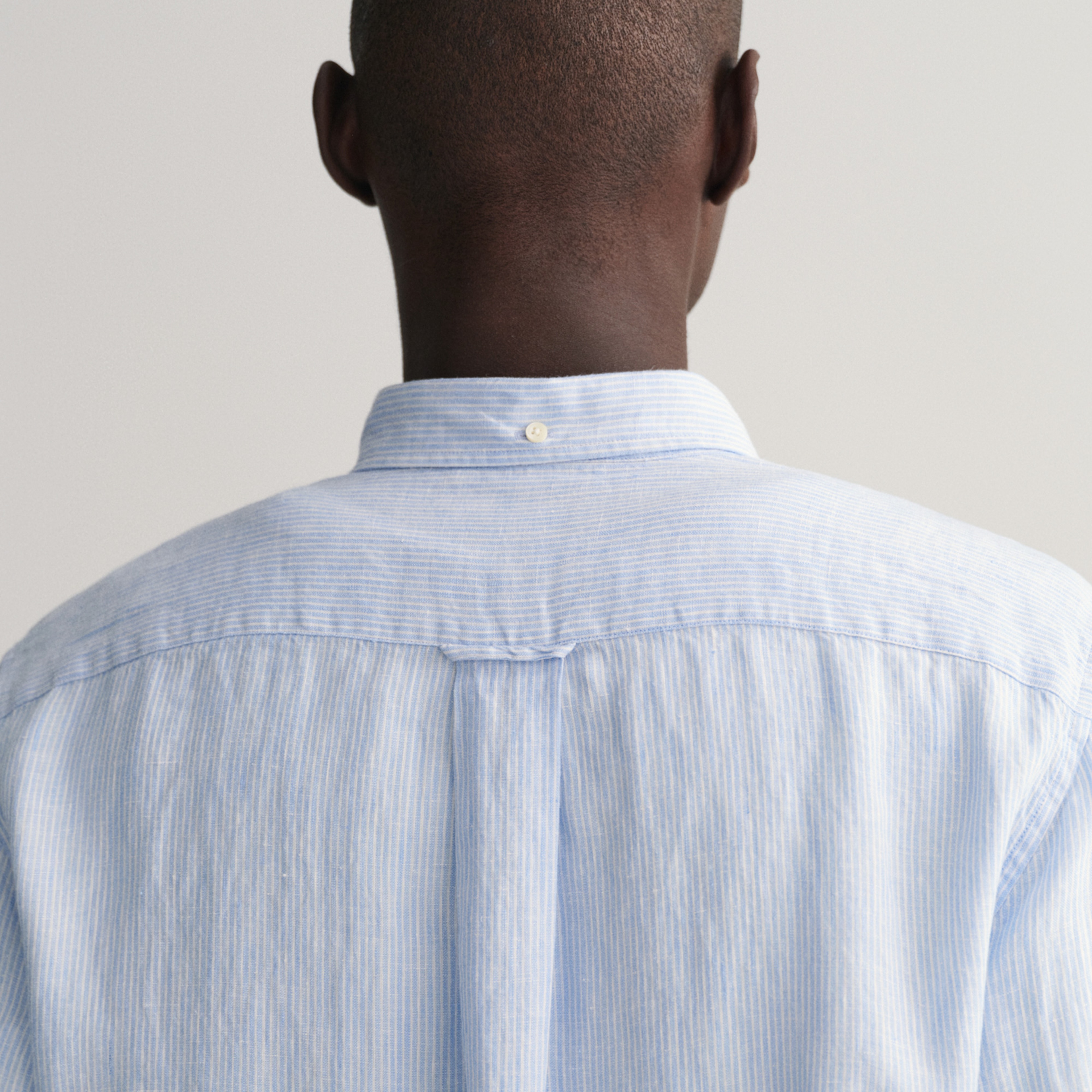 GANT Erkek Mavi Regular Fit Çizgili Keten Gömlek