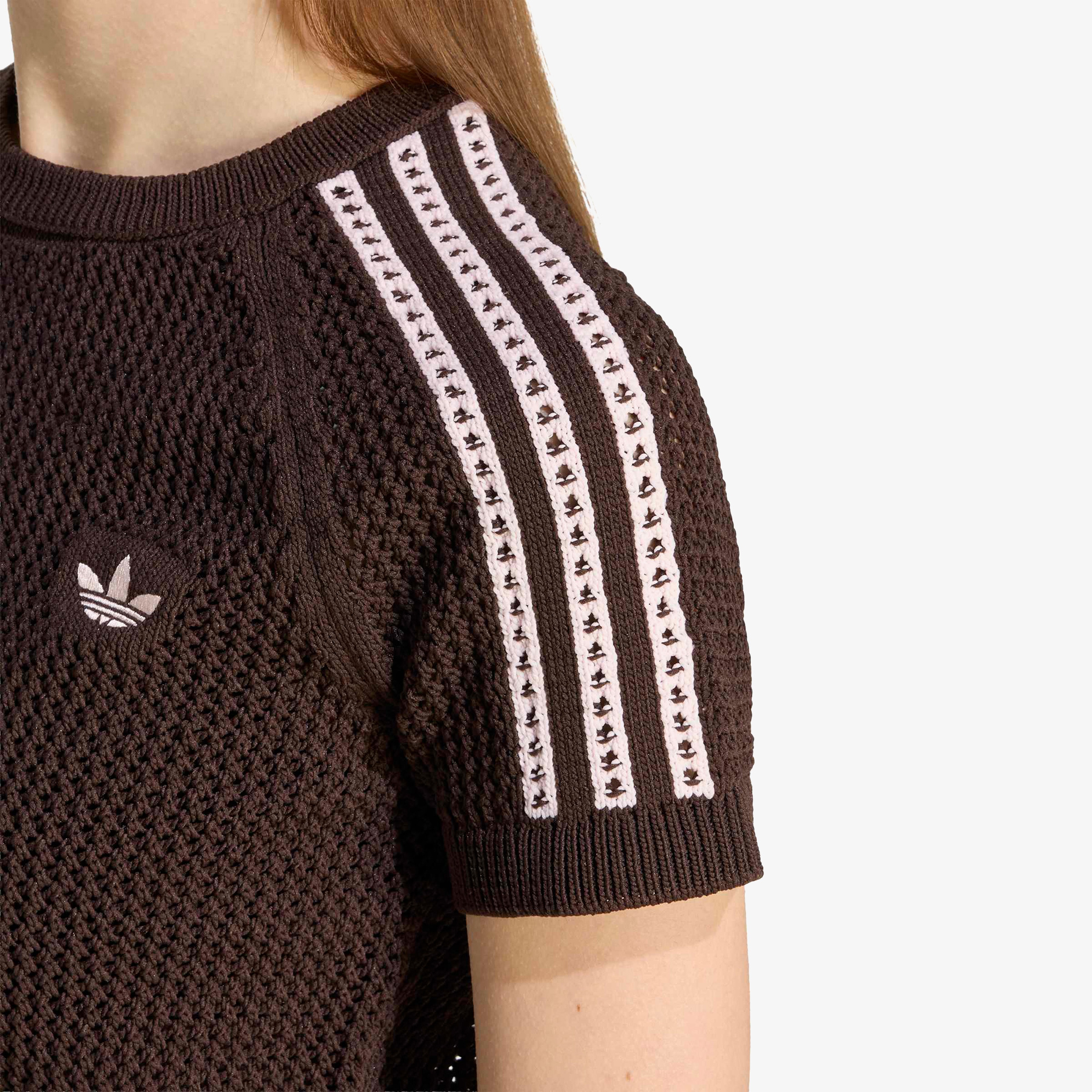 adidas Crochet Tee Kadın Kahverengi T-Shirt