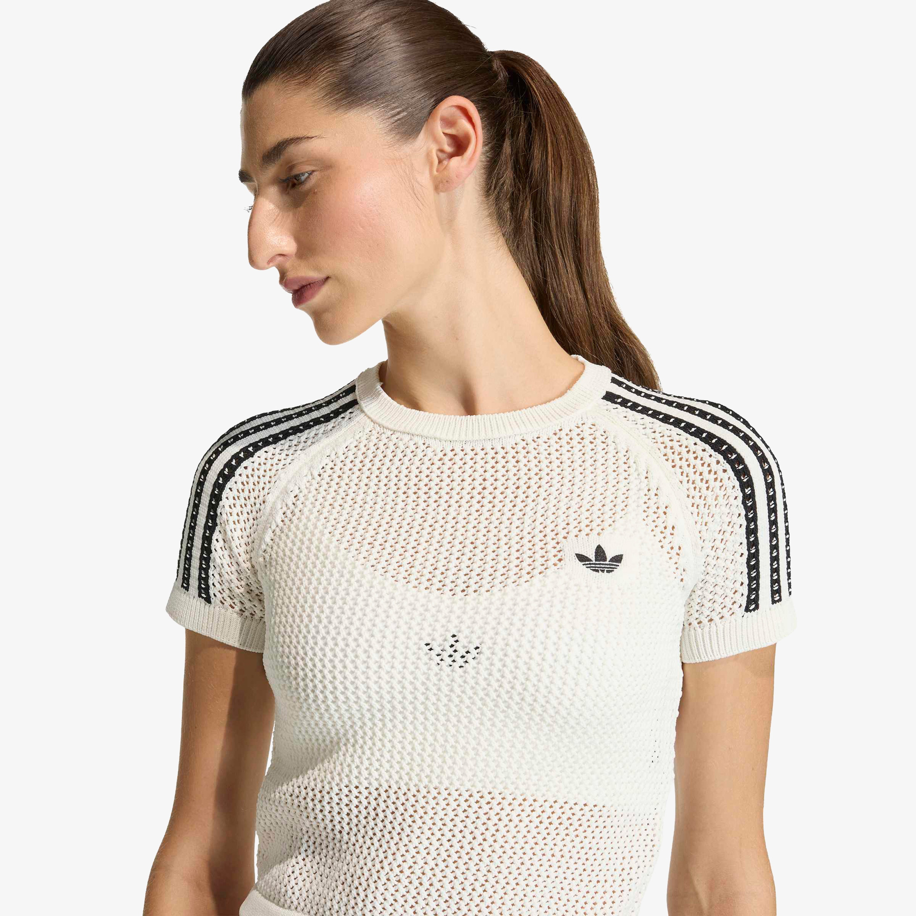 adidas Crochet Tee Kadın Beyaz T-Shirt