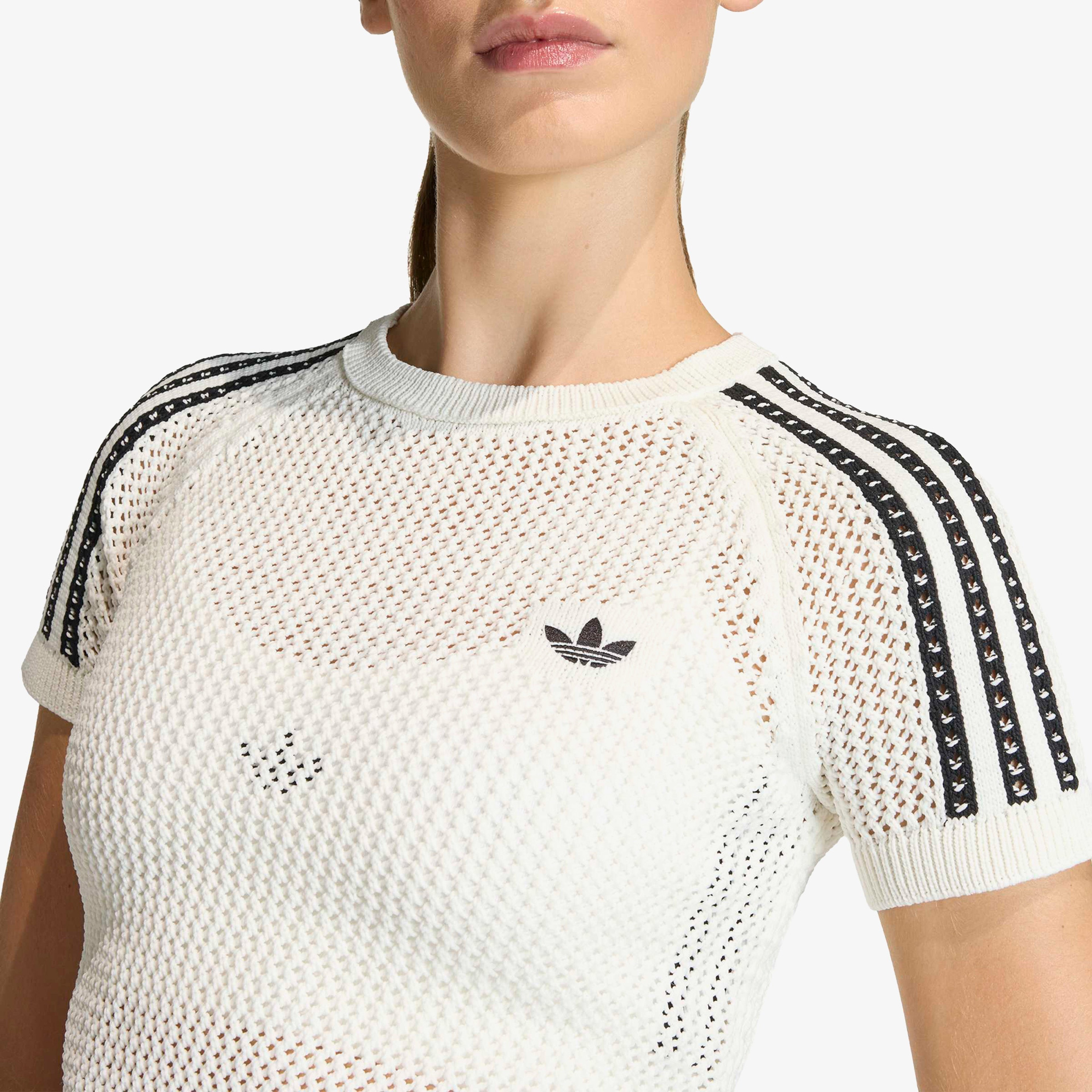 adidas Crochet Tee Kadın Beyaz T-Shirt