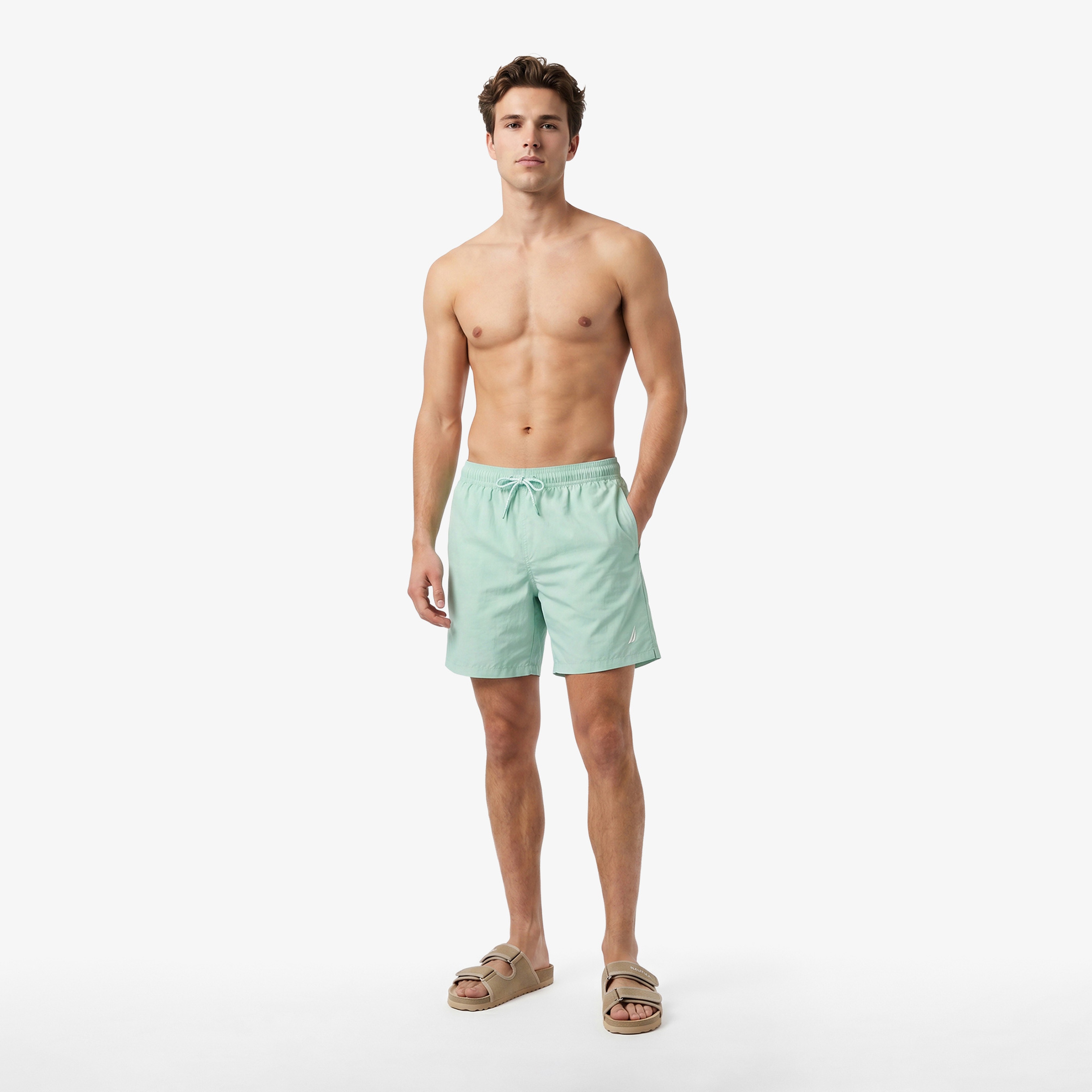 Nautica Erkek Yeşil Regular Fit Deniz Şortu