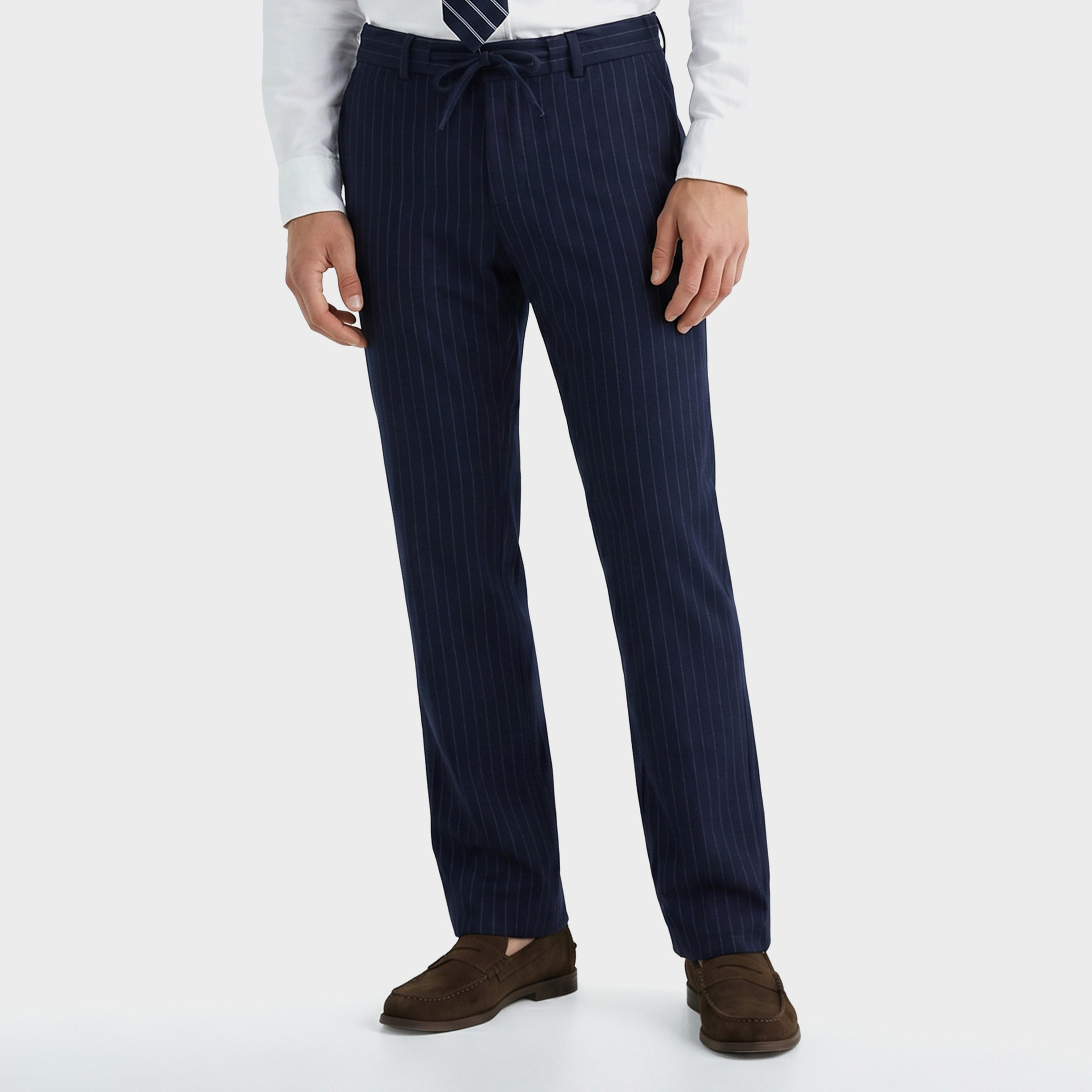 GANT Erkek Lacivert Regular Fit Çizgili Pantolon