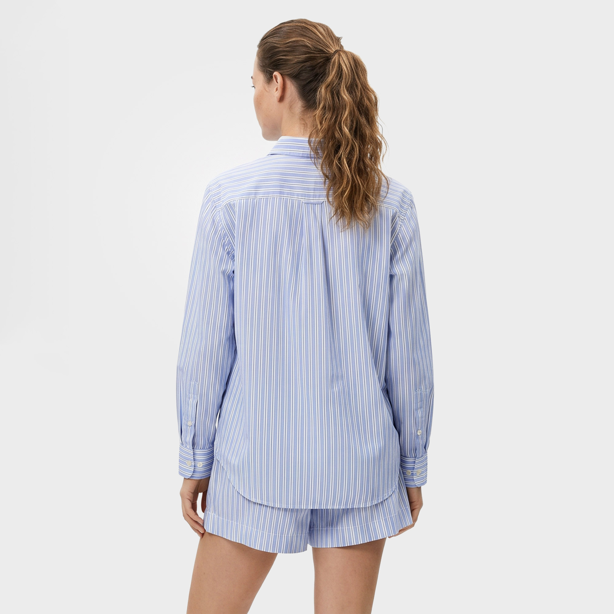 GANT Kadın Mavi Regular Fit Çizgili Gömlek