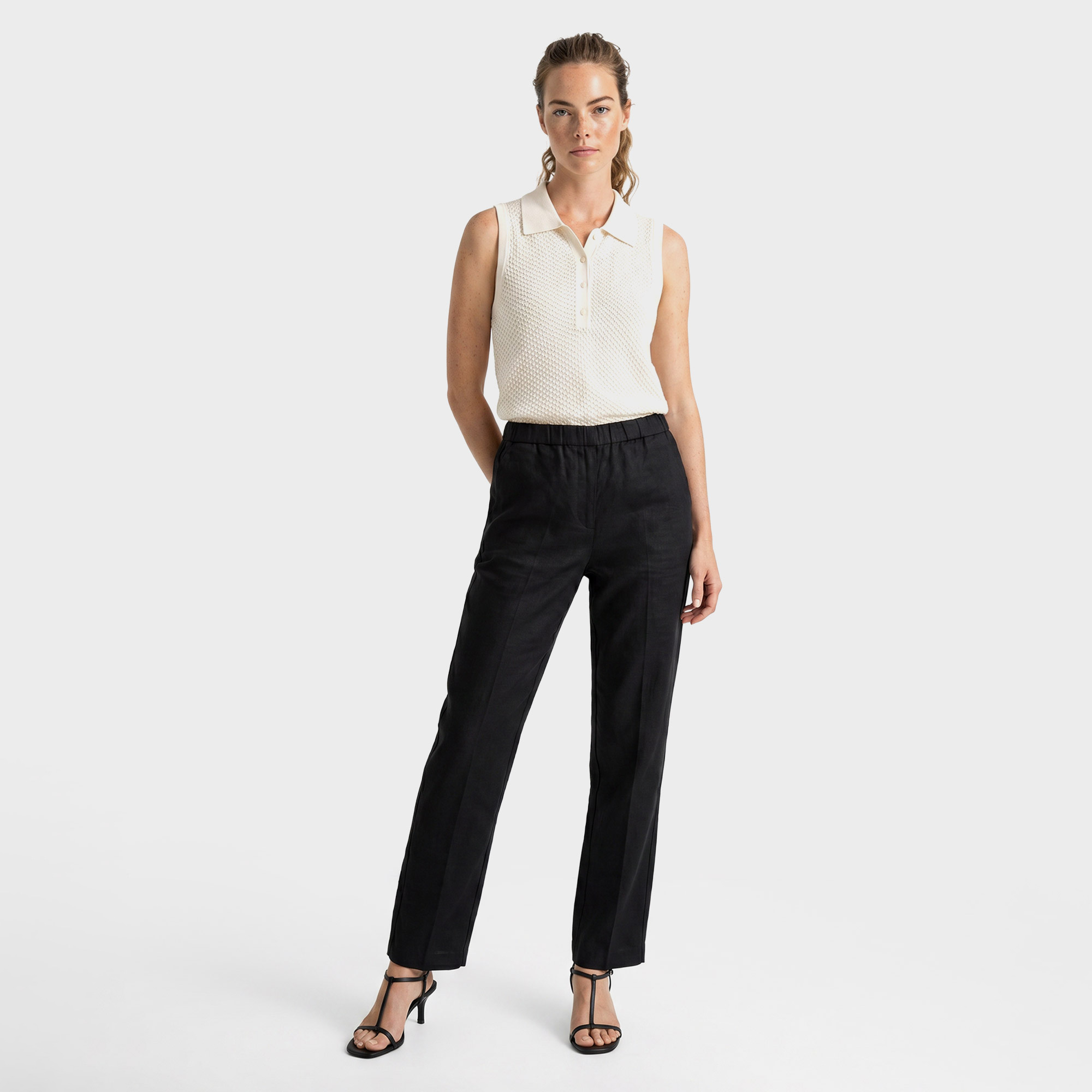 GANT Kadın Siyah Relaxed Fit Pantolon