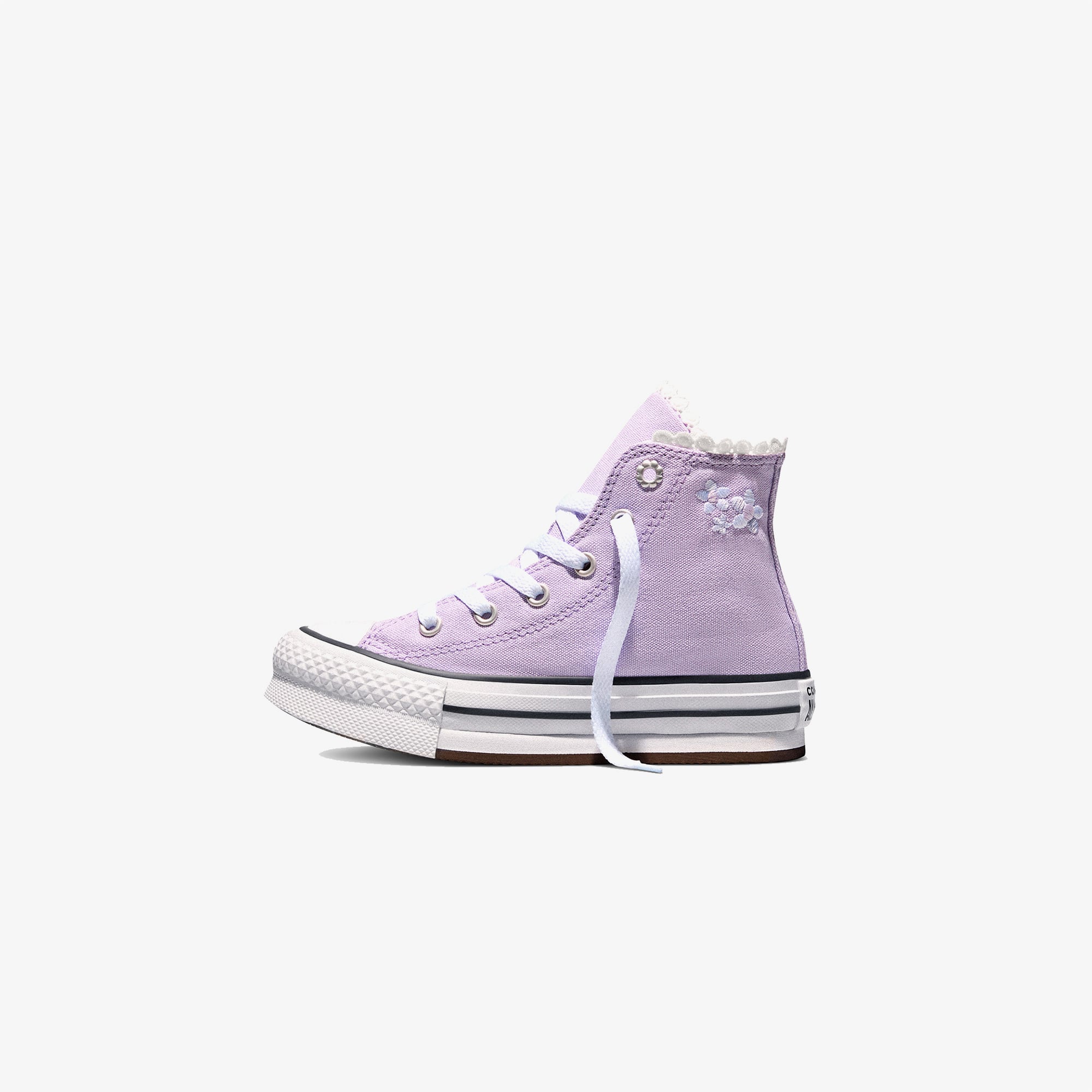 Converse Chuck Taylor All Star EVA Lift Çocuk Çiçek Desenli Mor Sneaker