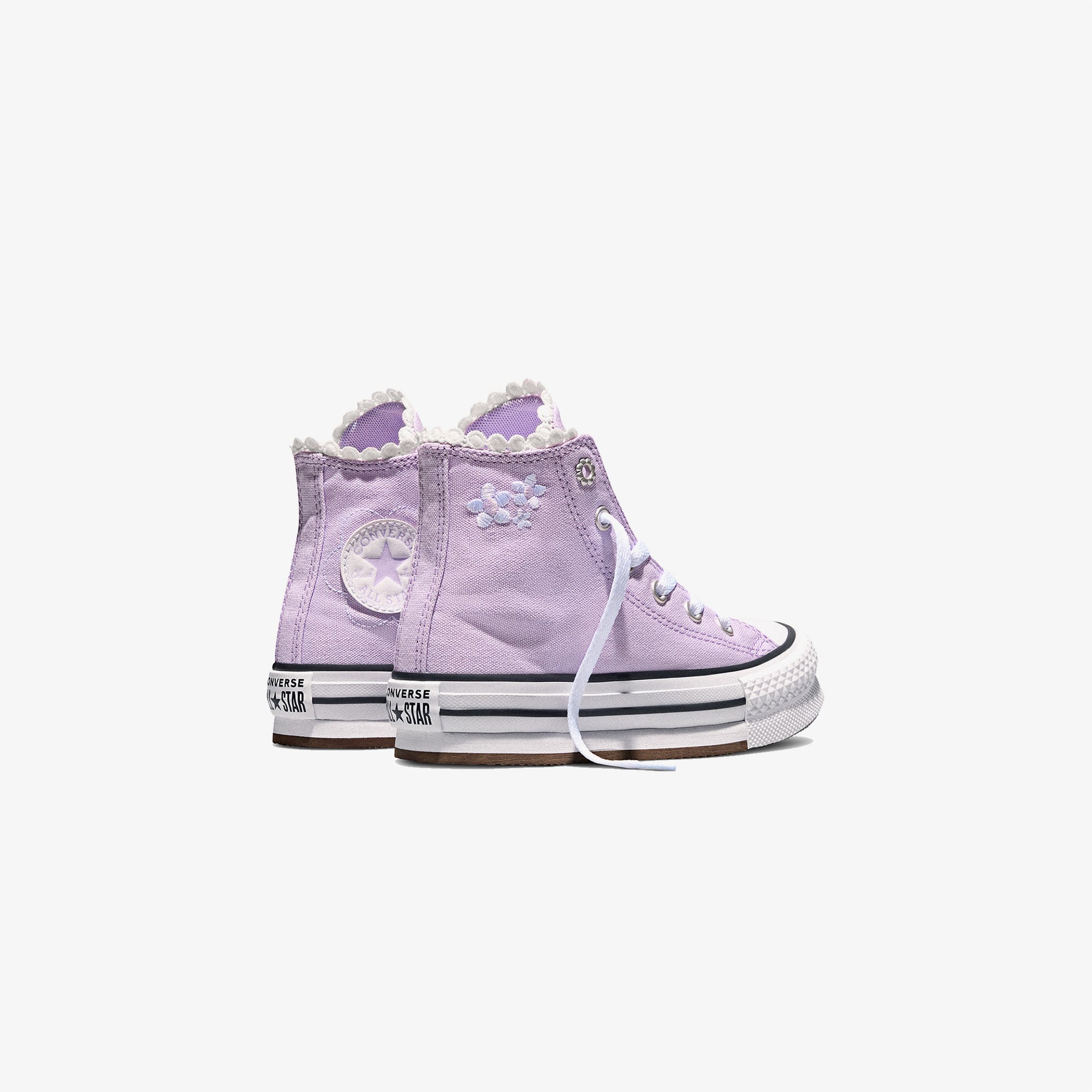 Converse Chuck Taylor All Star EVA Lift Çocuk Çiçek Desenli Mor Sneaker