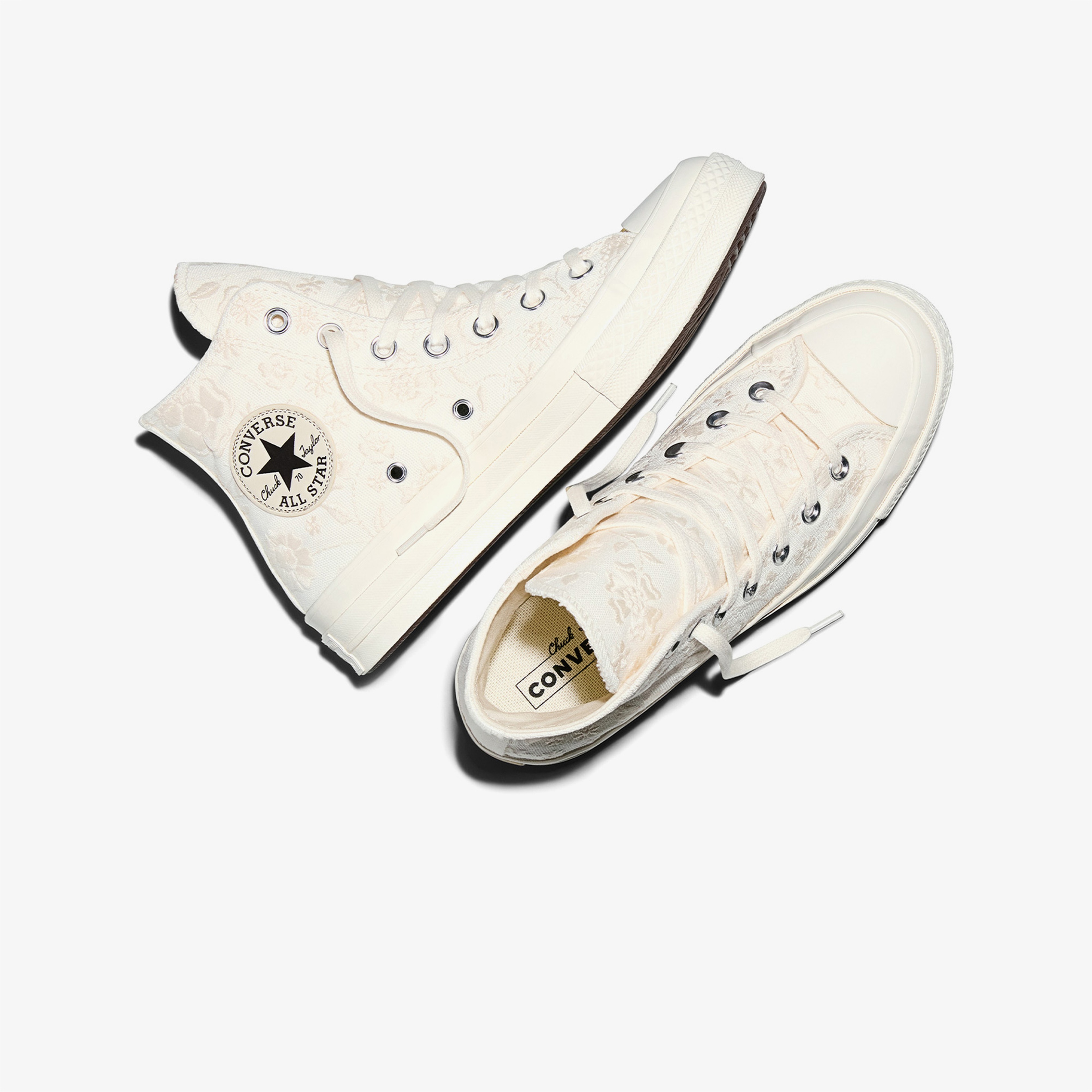 Converse Chuck 70 Unisex Çiçek Desenli Krem Sneaker