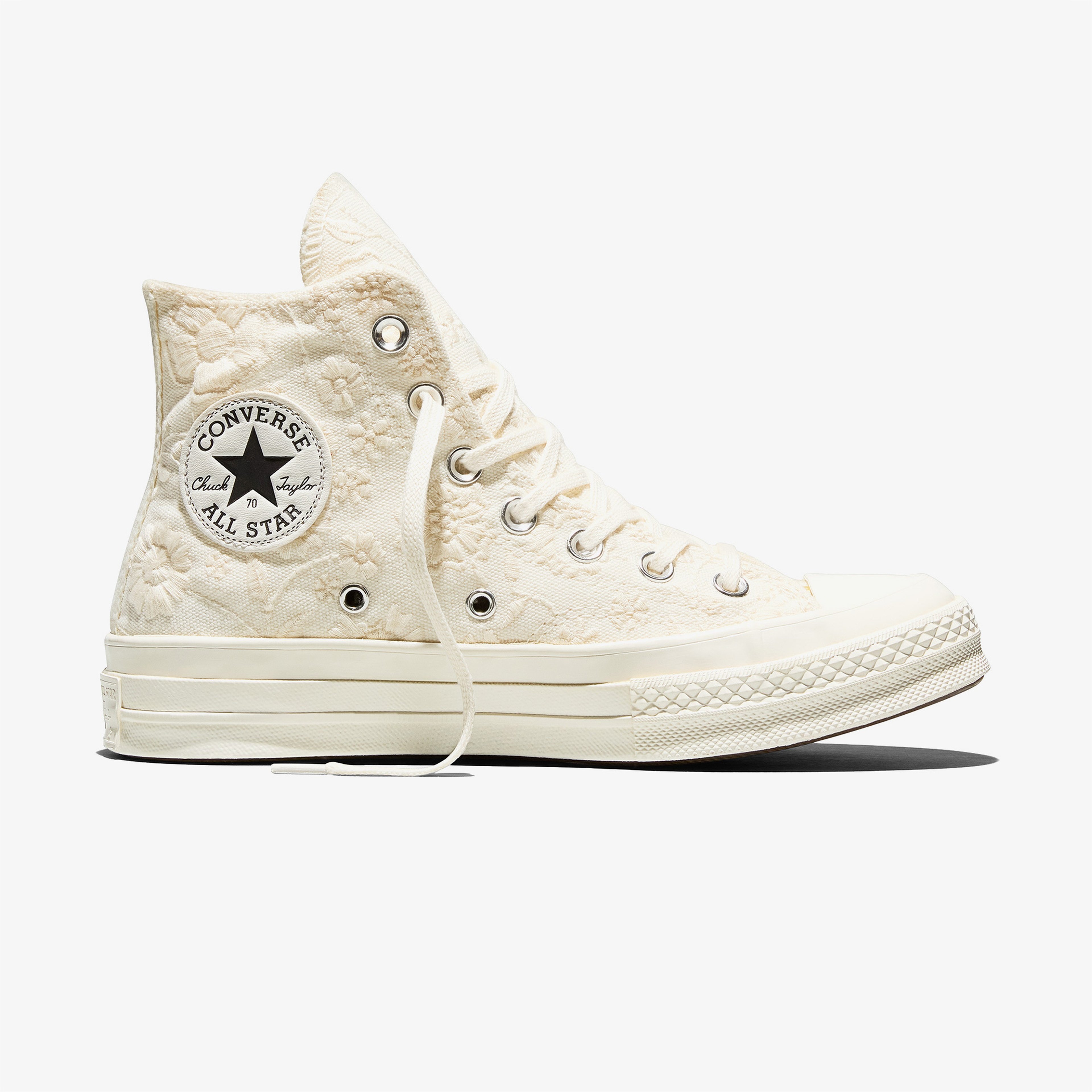 Converse Chuck 70 Unisex Çiçek Desenli Krem Sneaker